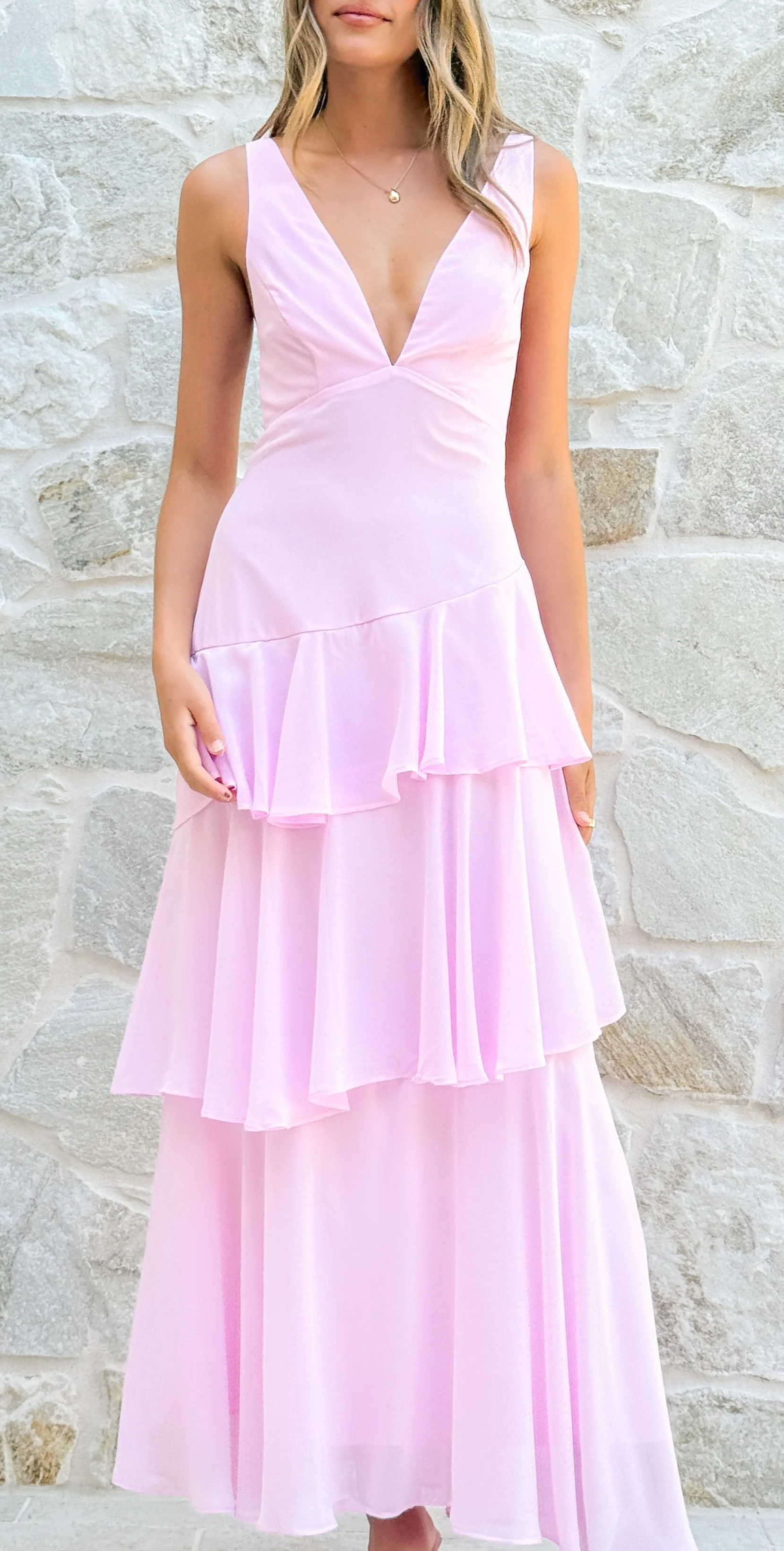 Stasie Maxi Dress - Pink - luluinthesky