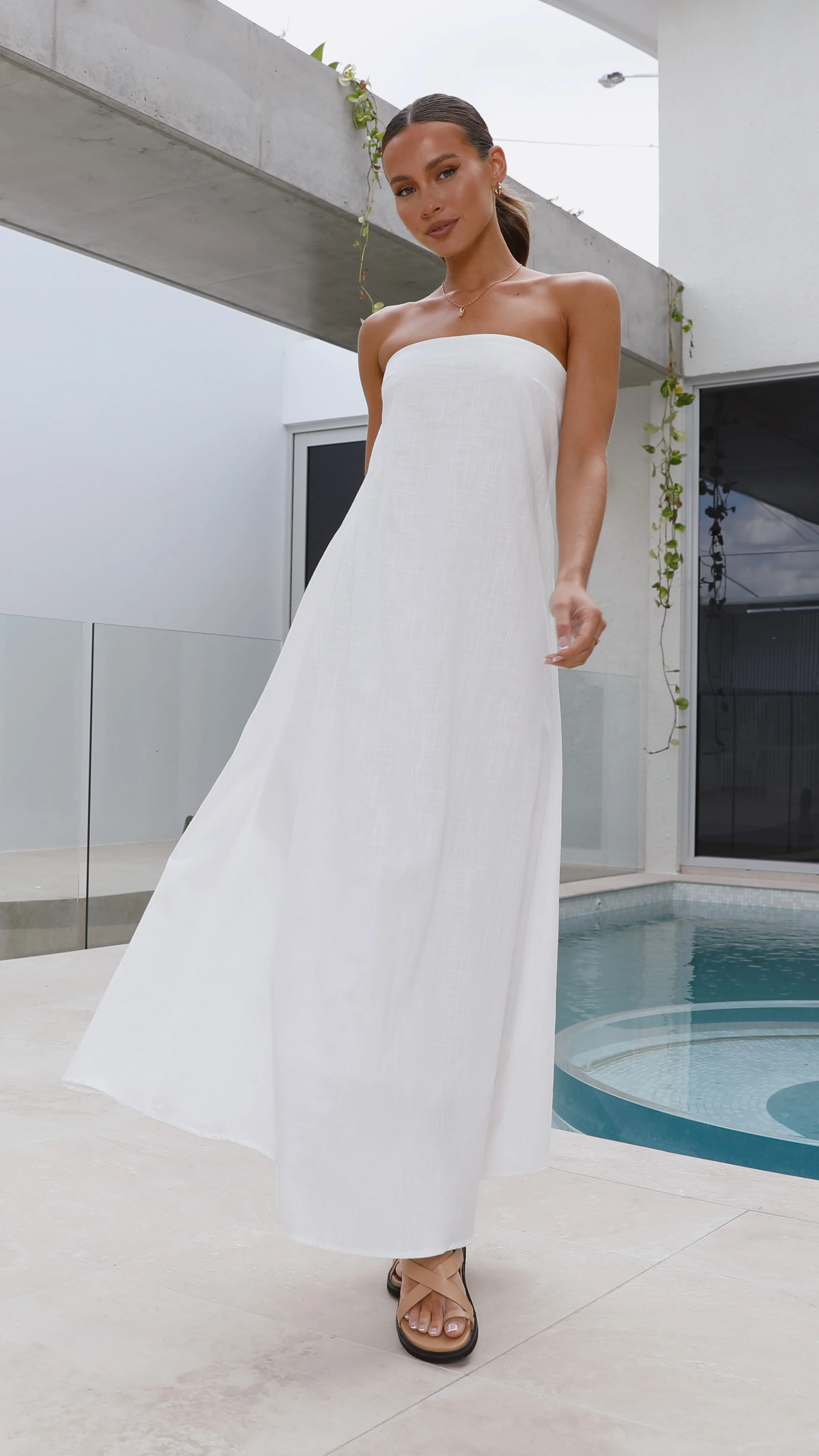 Connie Maxi Dress - White - luluinthesky