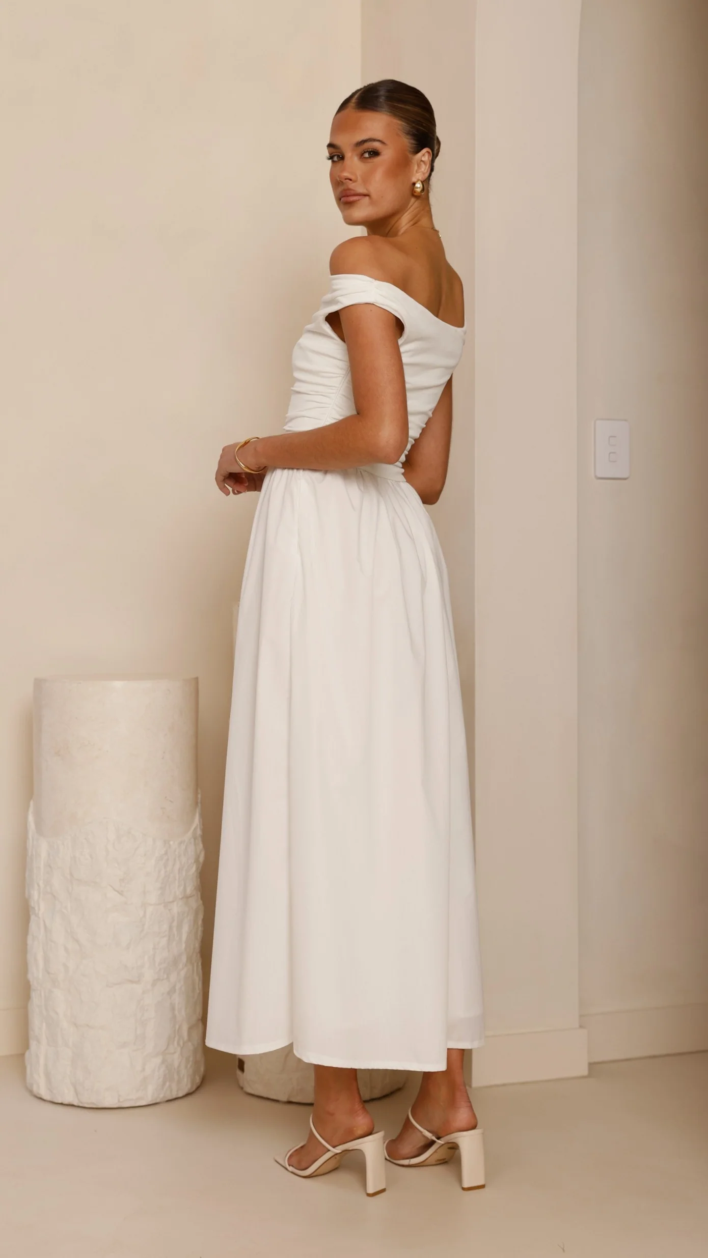 Immy Midi Dress - White - luluinthesky