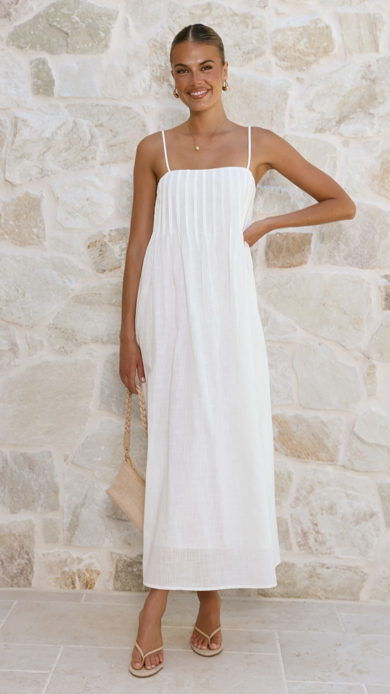 Stayla Maxi Dress - White - luluinthesky
