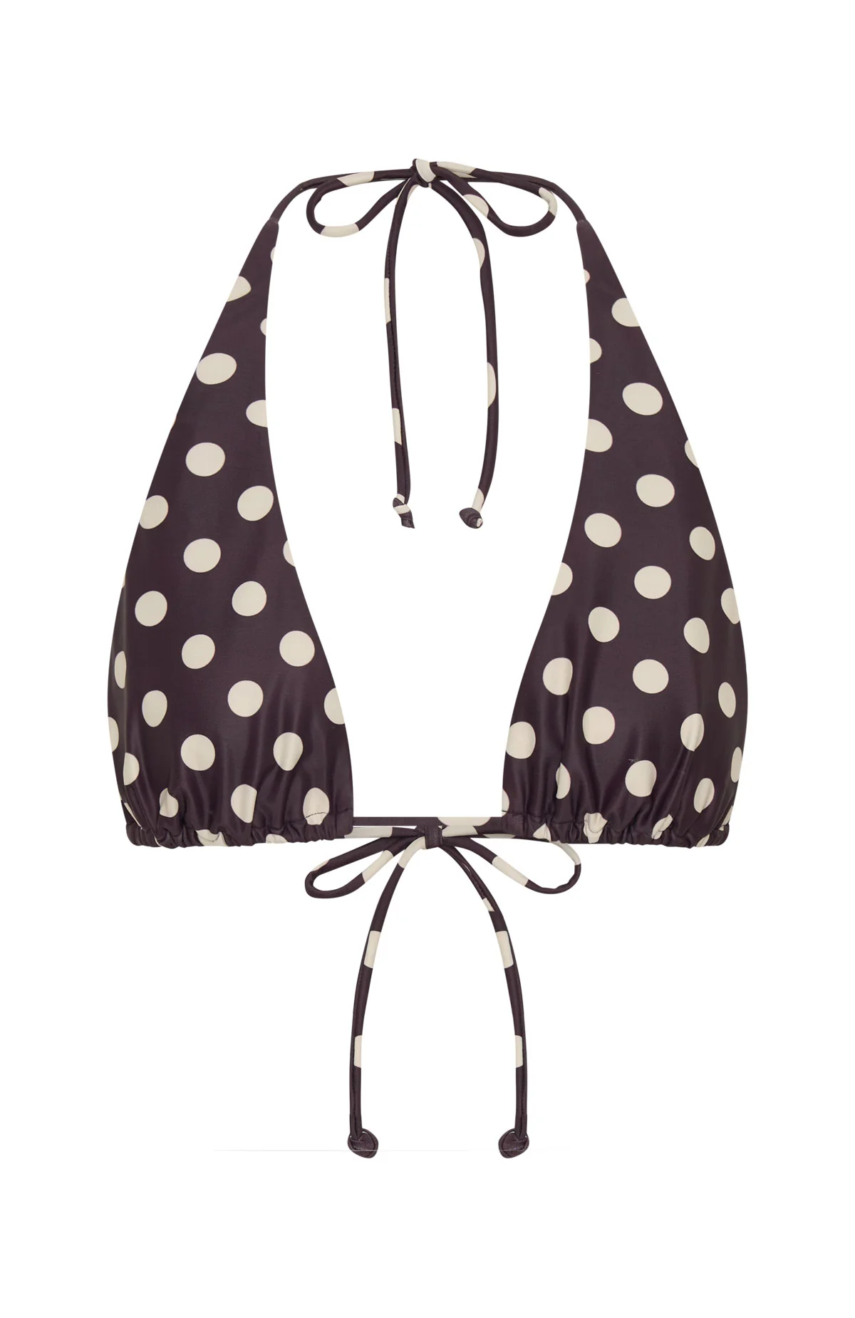 Danica Bikini Top Choc/Cream Polka Dot - luluinthesky