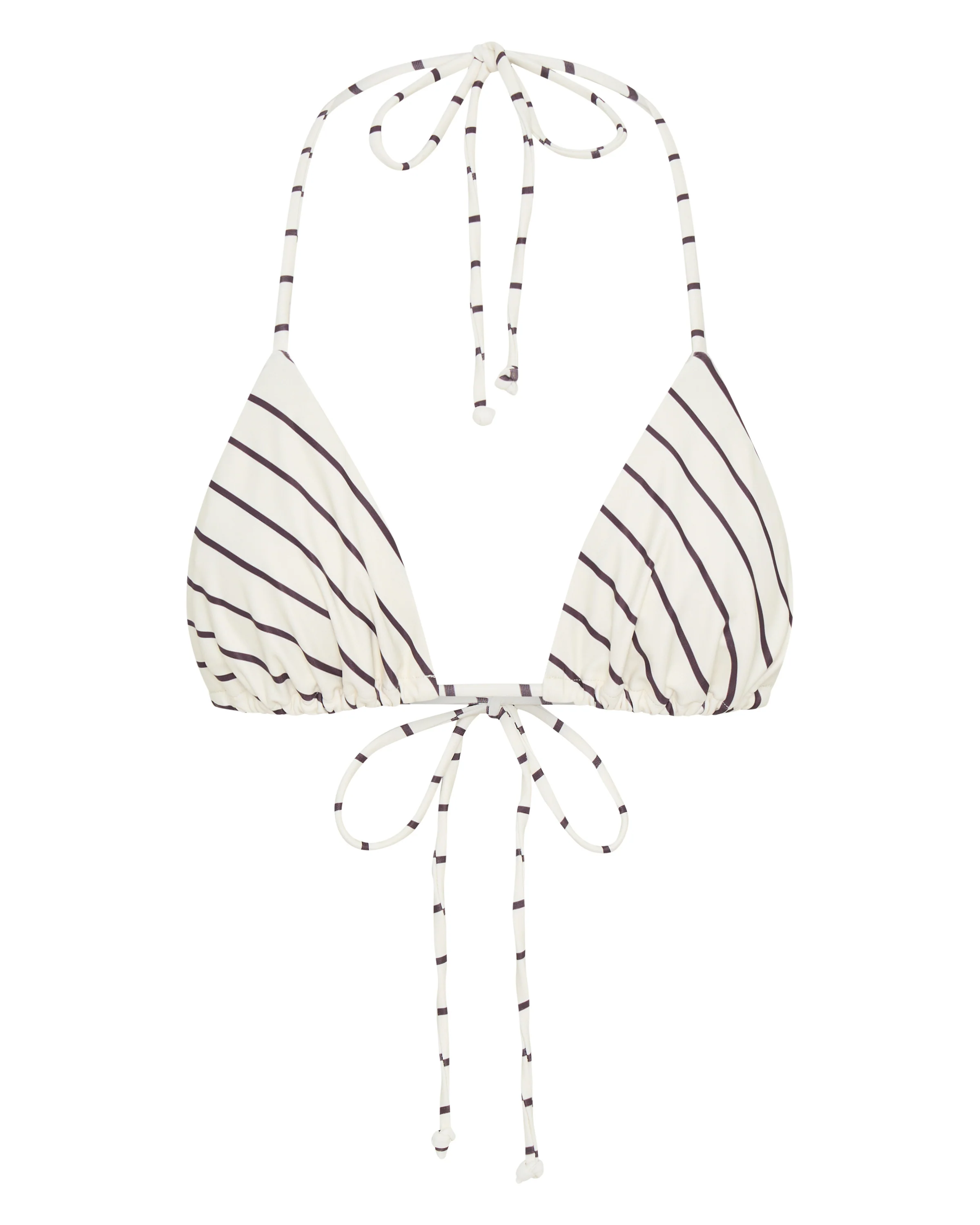 Golden Hour Bikini Top Cream/Choc Stripe - luluinthesky