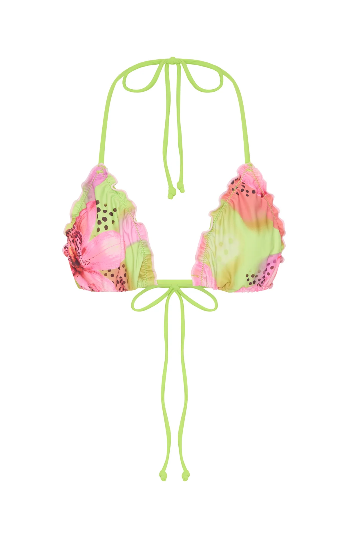 Kiss The Sun Bikini Top Lime Tropics - luluinthesky