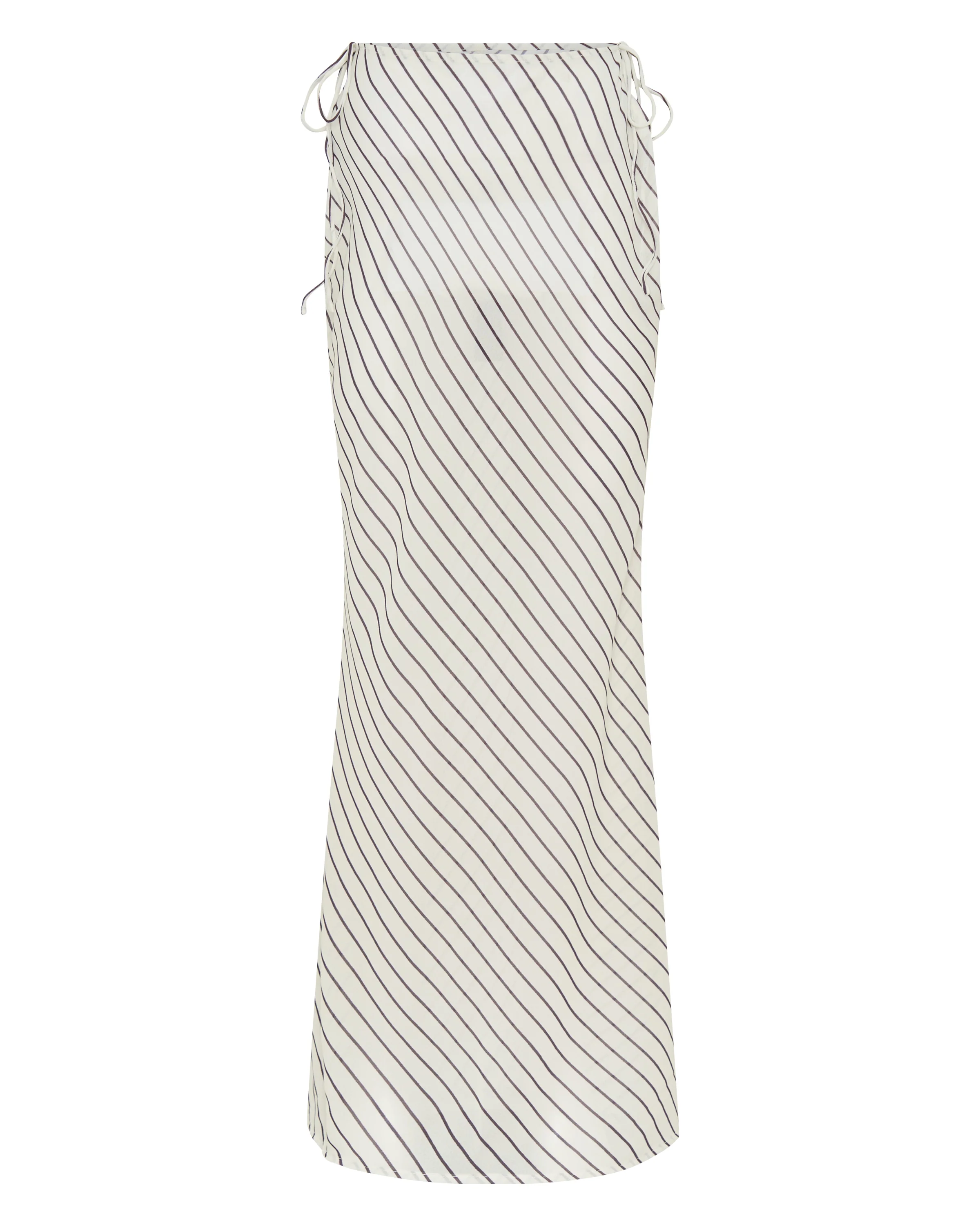 Luminous Maxi Skirt Cream/Choc Stripe - luluinthesky