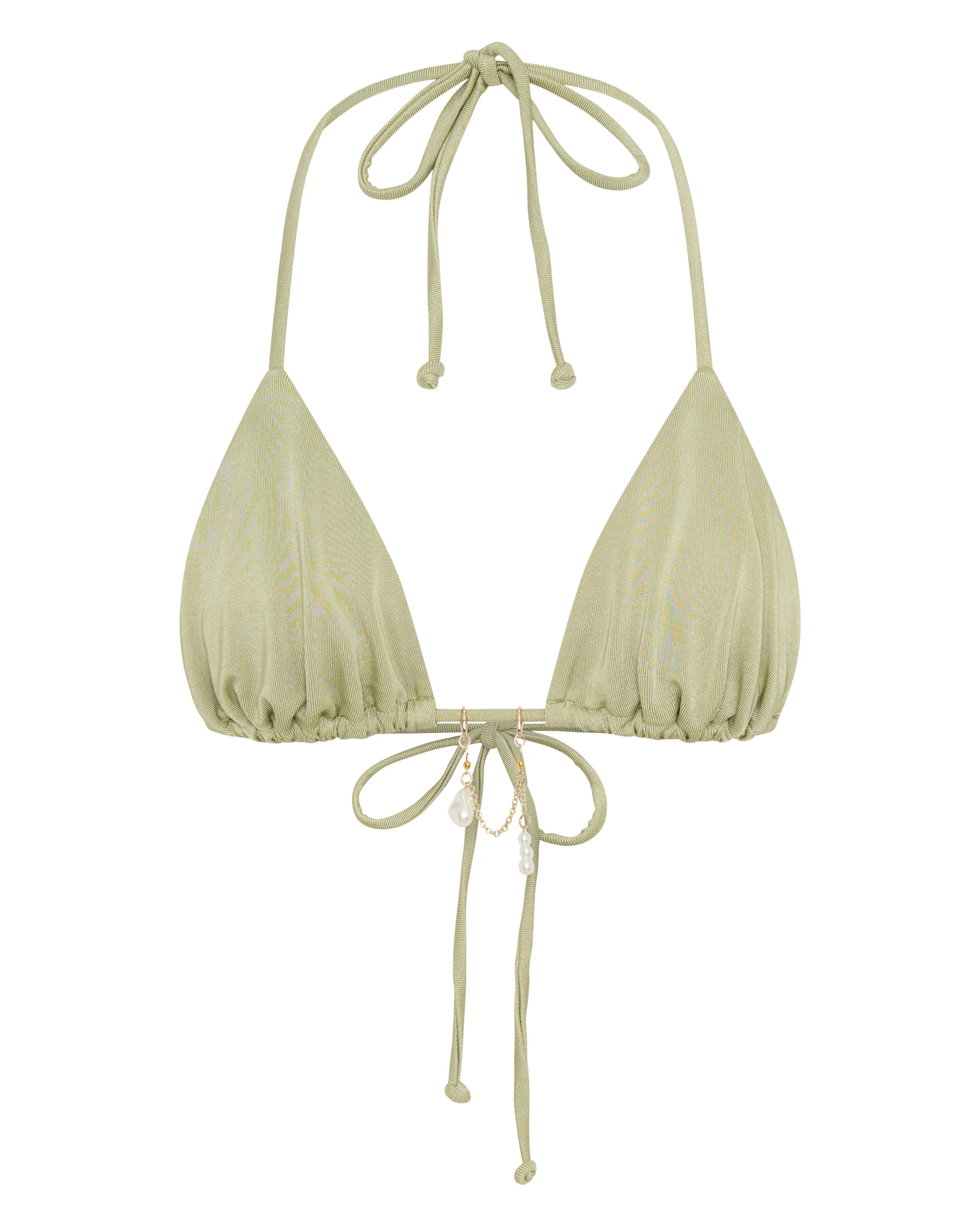 Lagoon Coast Bikini Top Olive - luluinthesky