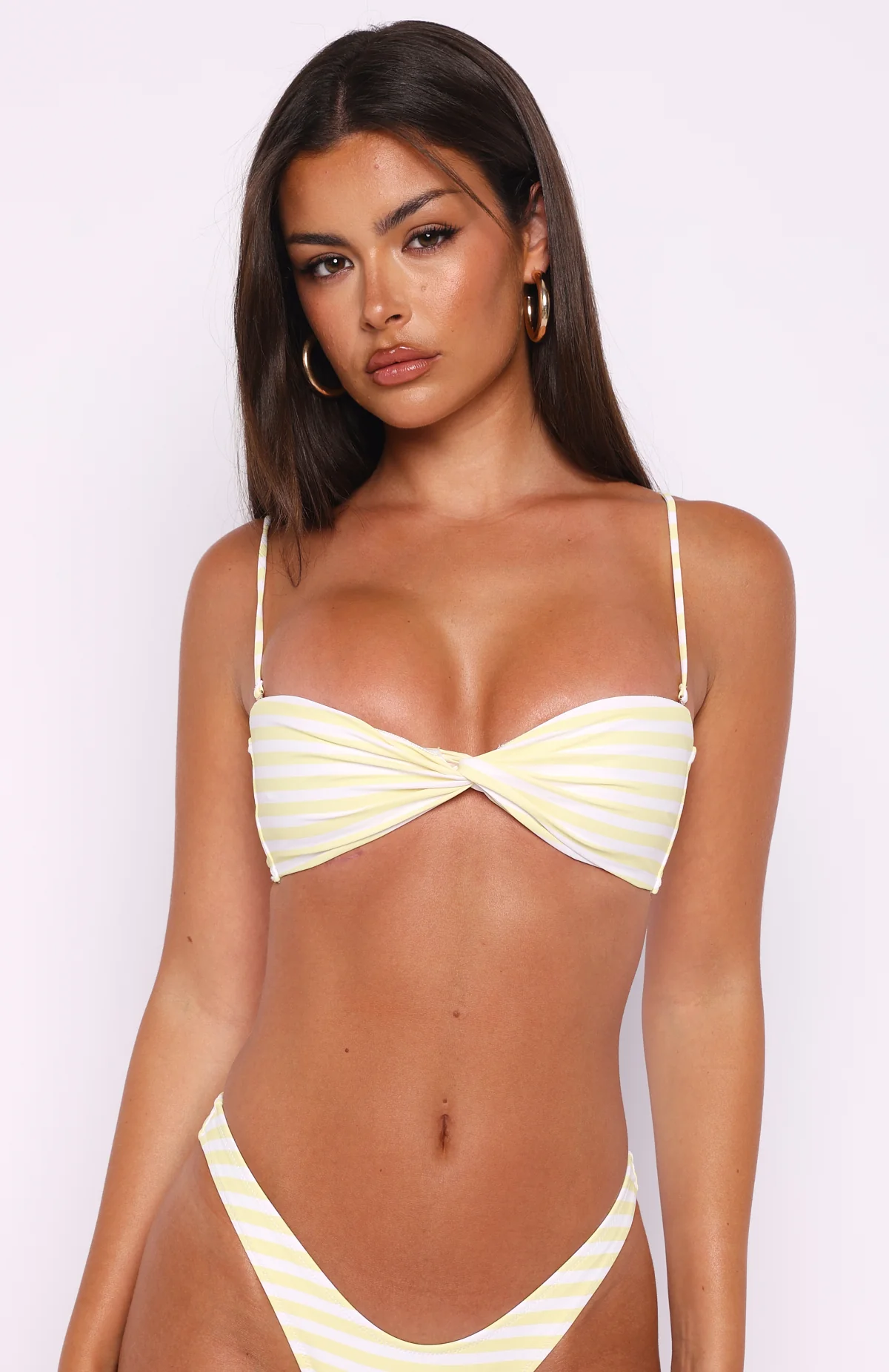 Kaya Bikini Top Lemoncello Stripe - luluinthesky