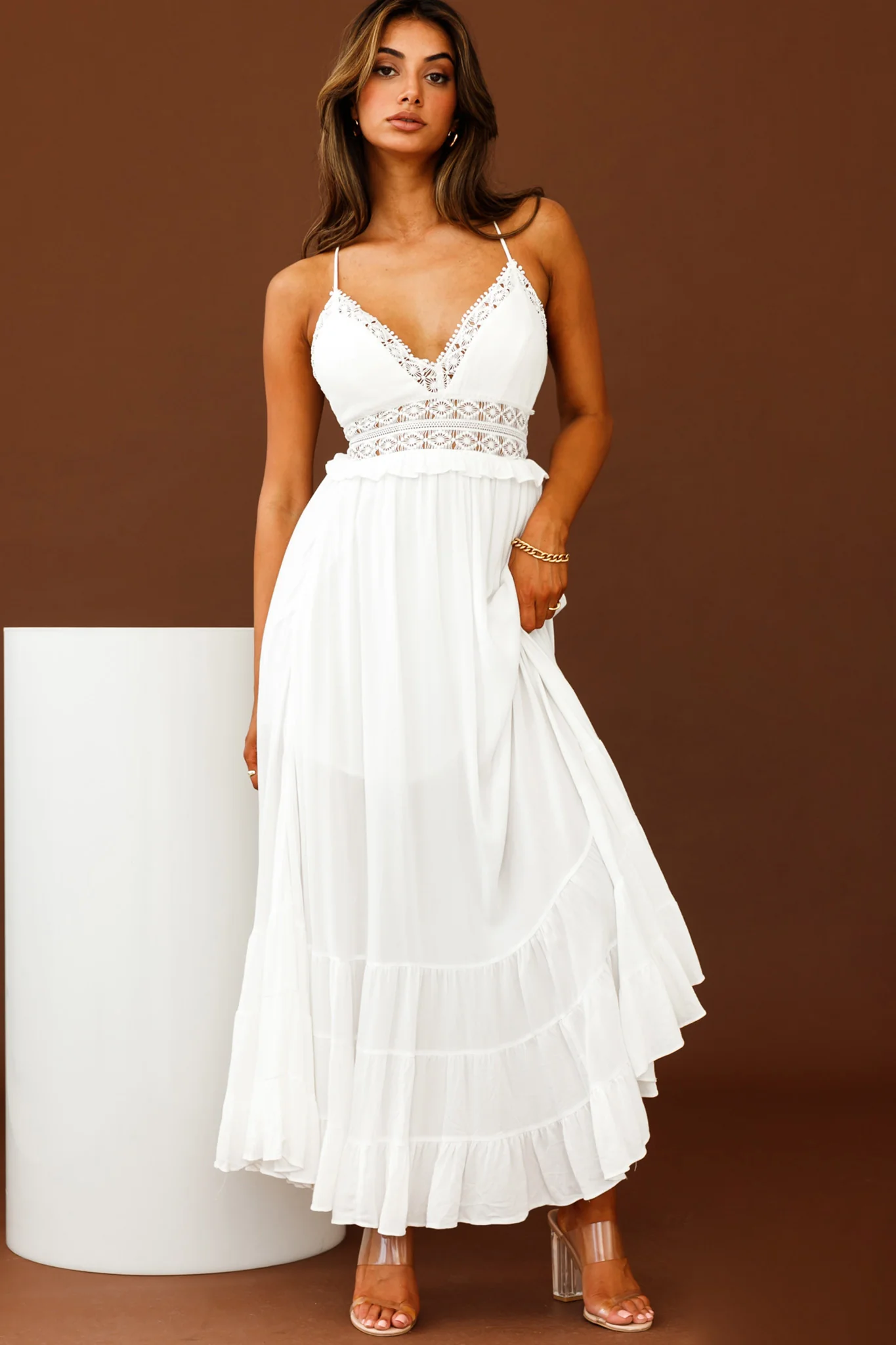 Desert Rose Crochet Tie-Up Back Sun Dress Rose