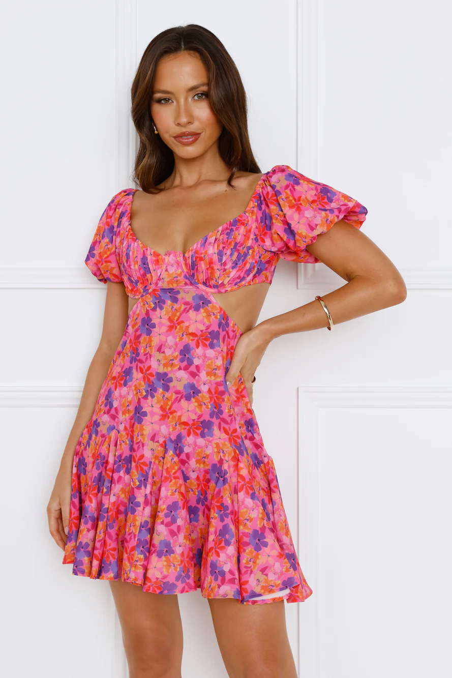 Vivid Words Dress Pink