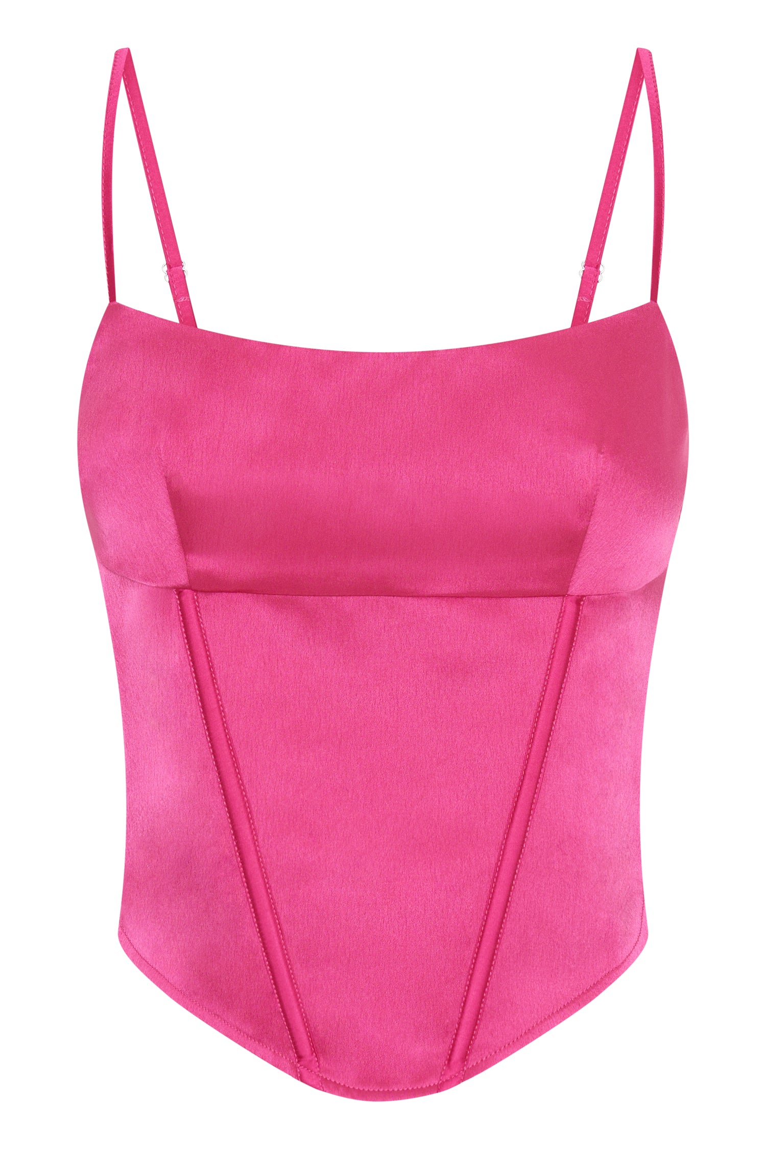 MESHKI Desirie Longline Corset Top - Fuchsia