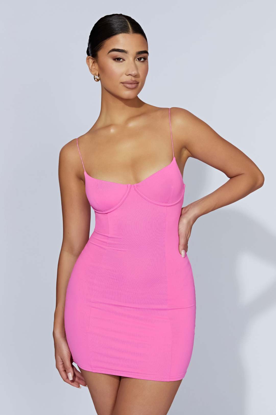 bubblegum pink bodycon dress Isela Embellished Mini Dress in Bubblegum Pink