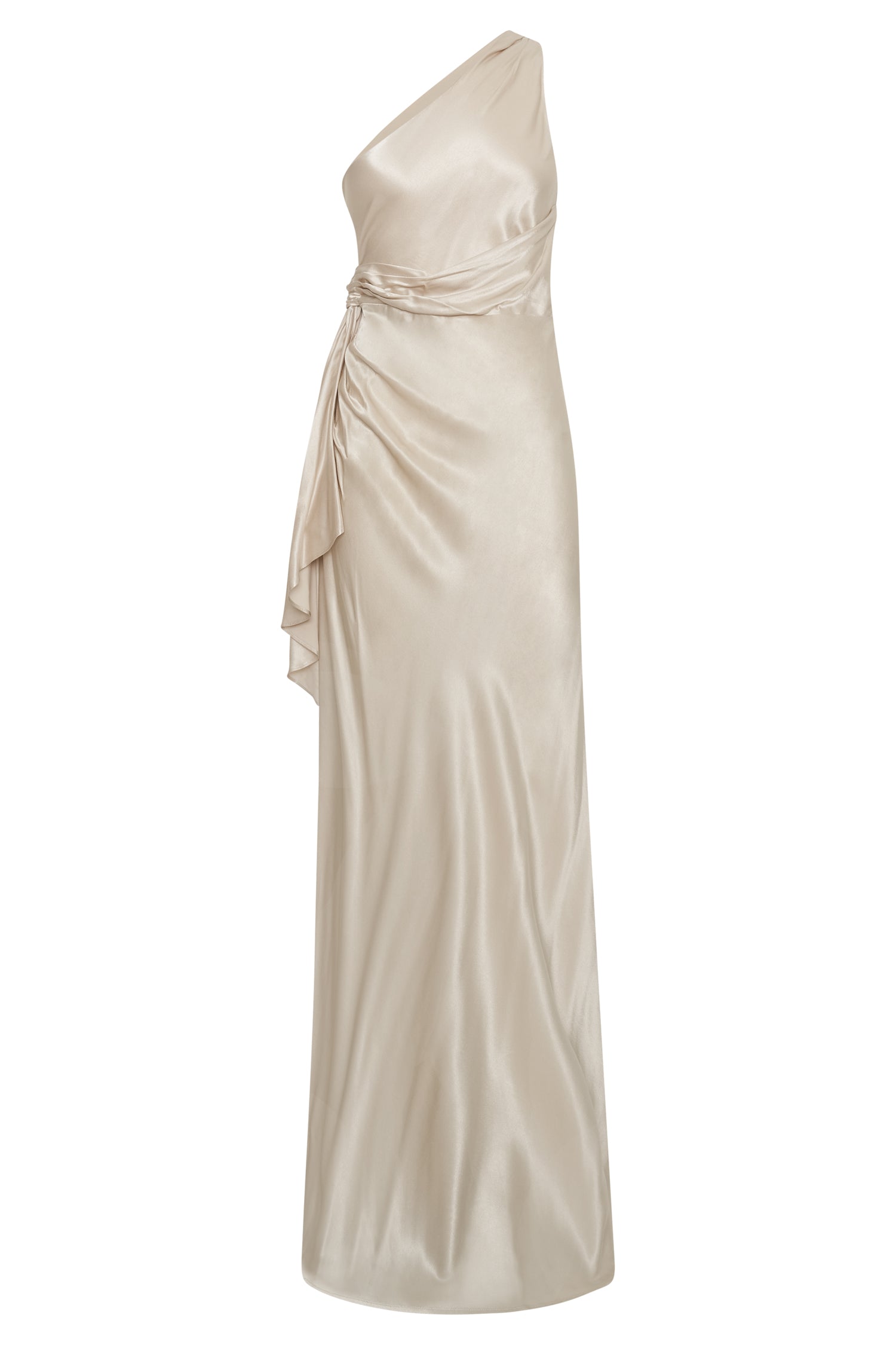 MESHKI Calliope One Shoulder Maxi Dress - Champagne