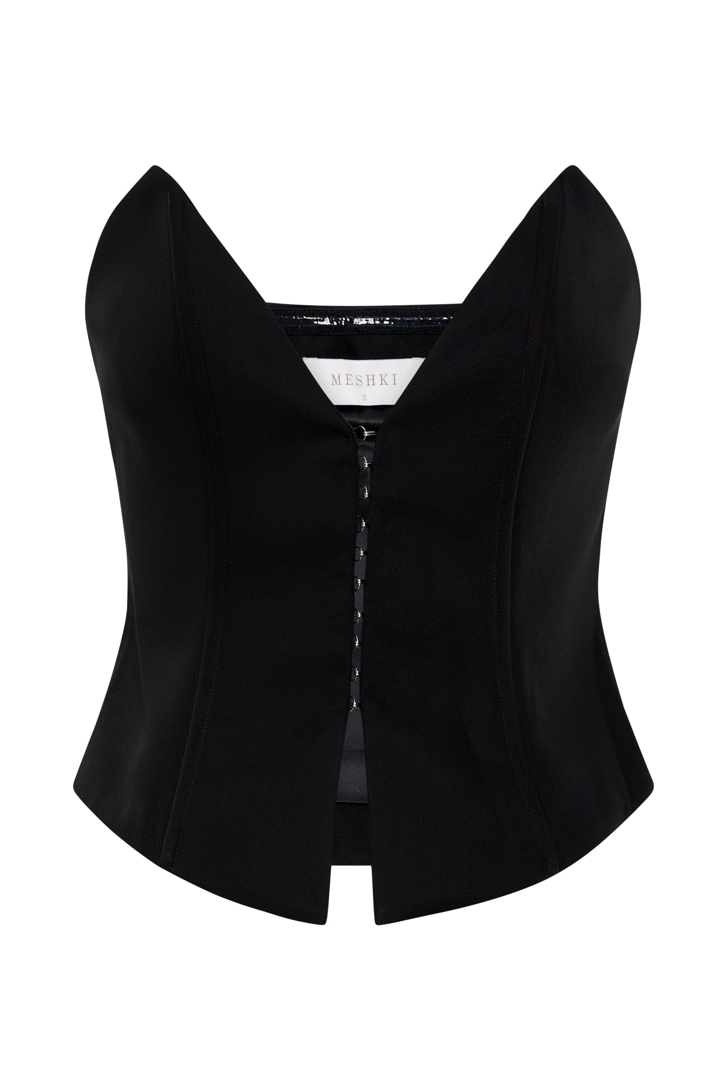 MESHKI Janayia Pointed Corset Top - Black