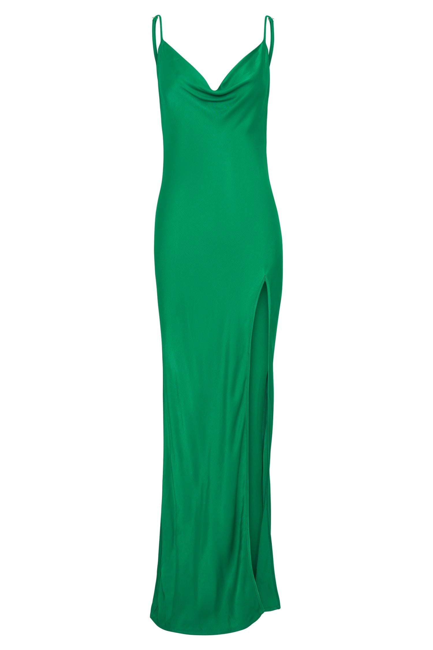 MESHKI Jade Cowl Neck Backless Maxi Dress - Green