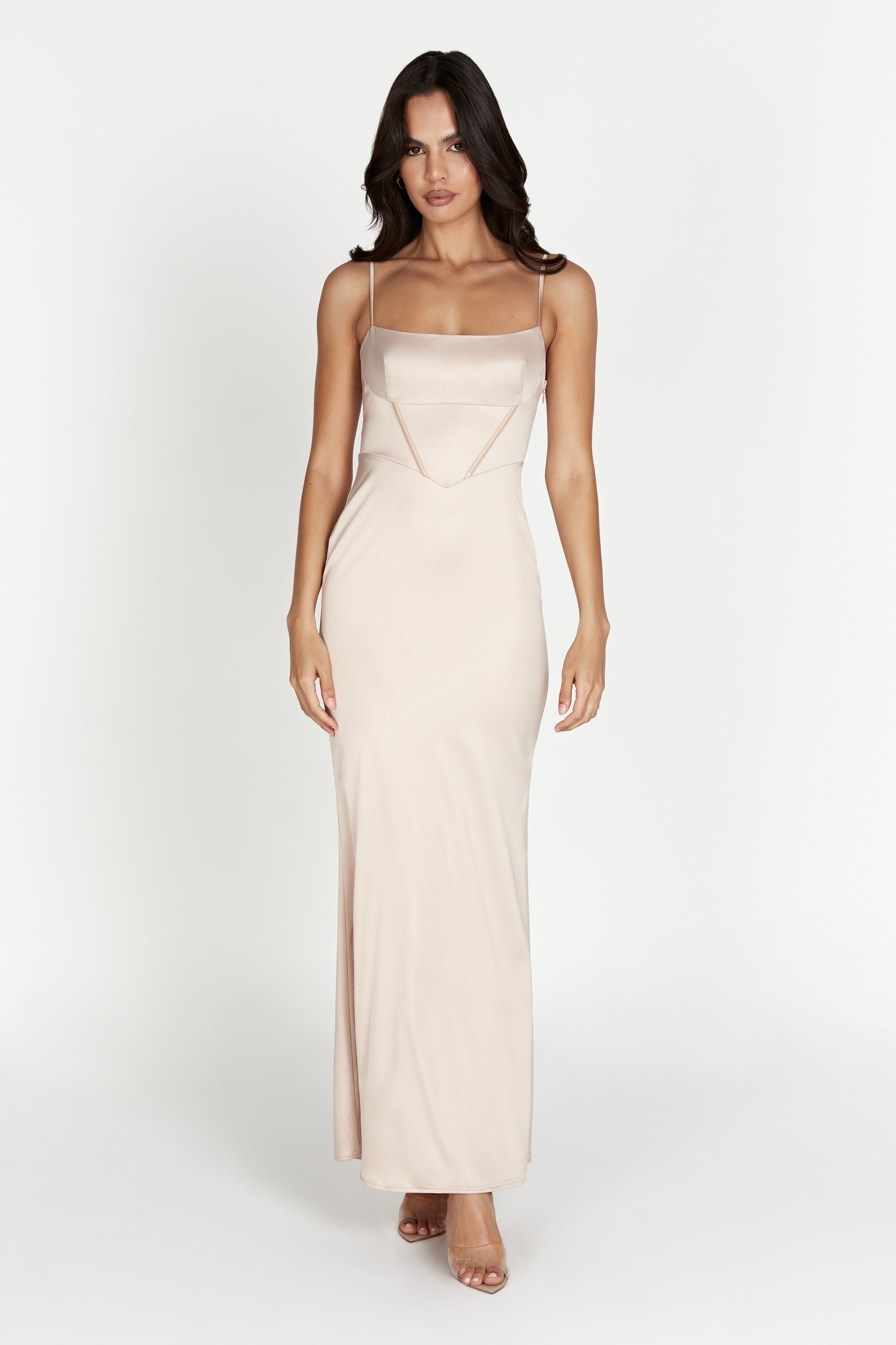 MESHKI Desirie Corset Maxi Dress - Champagne