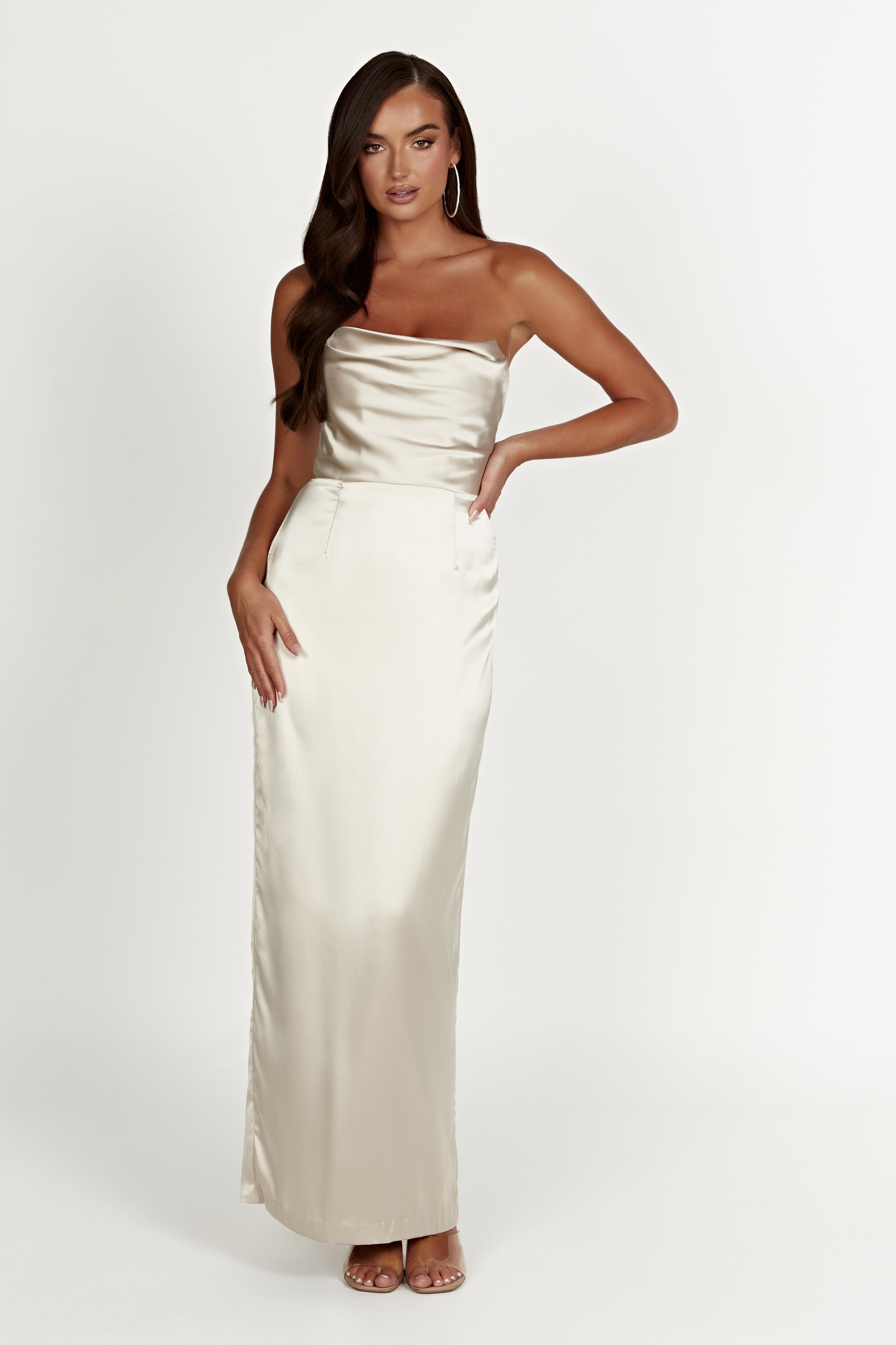 MESHKI Alanis Strapless Maxi Dress - Champagne