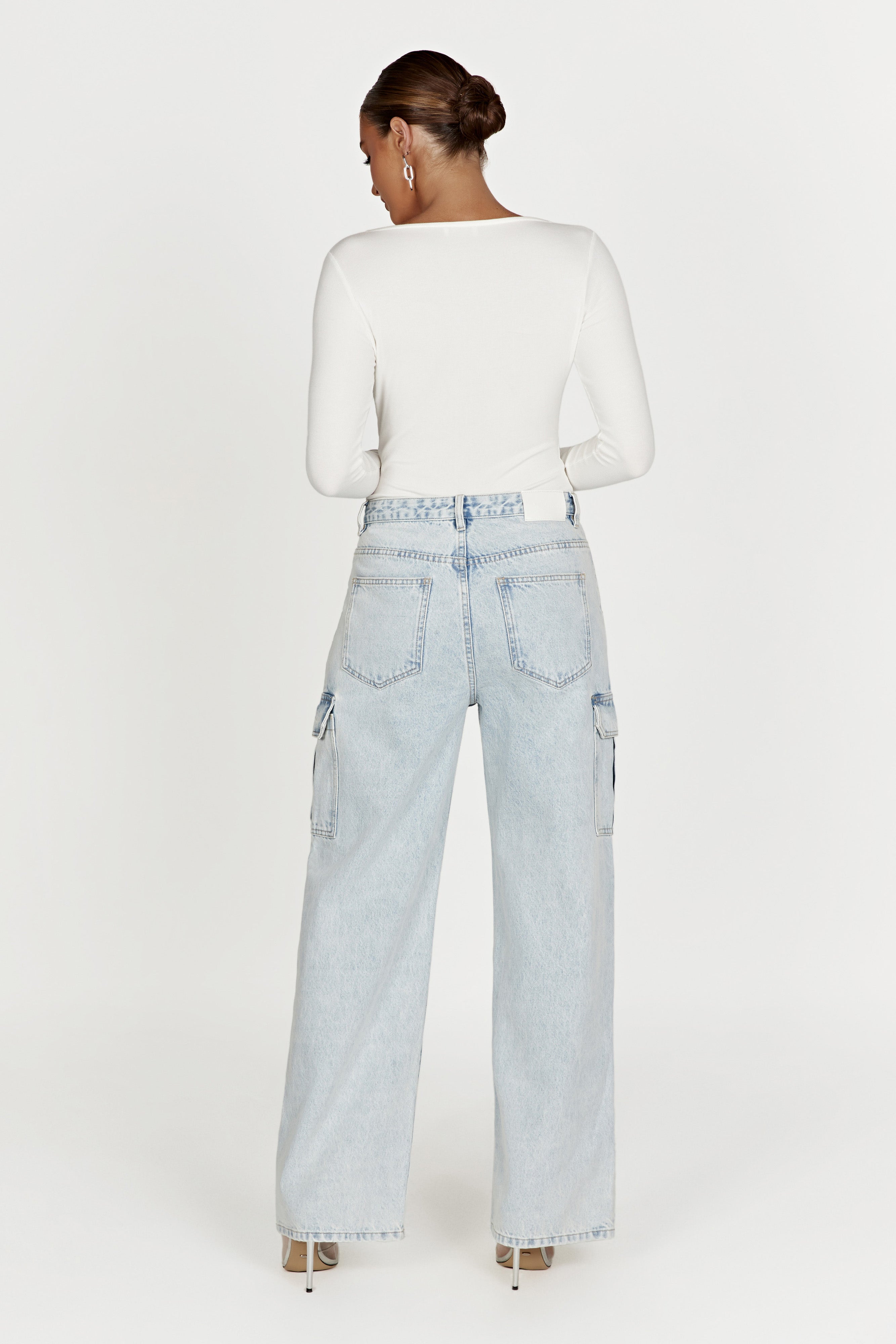 MESHKI Naomi Long Sleeve Bodysuit - White