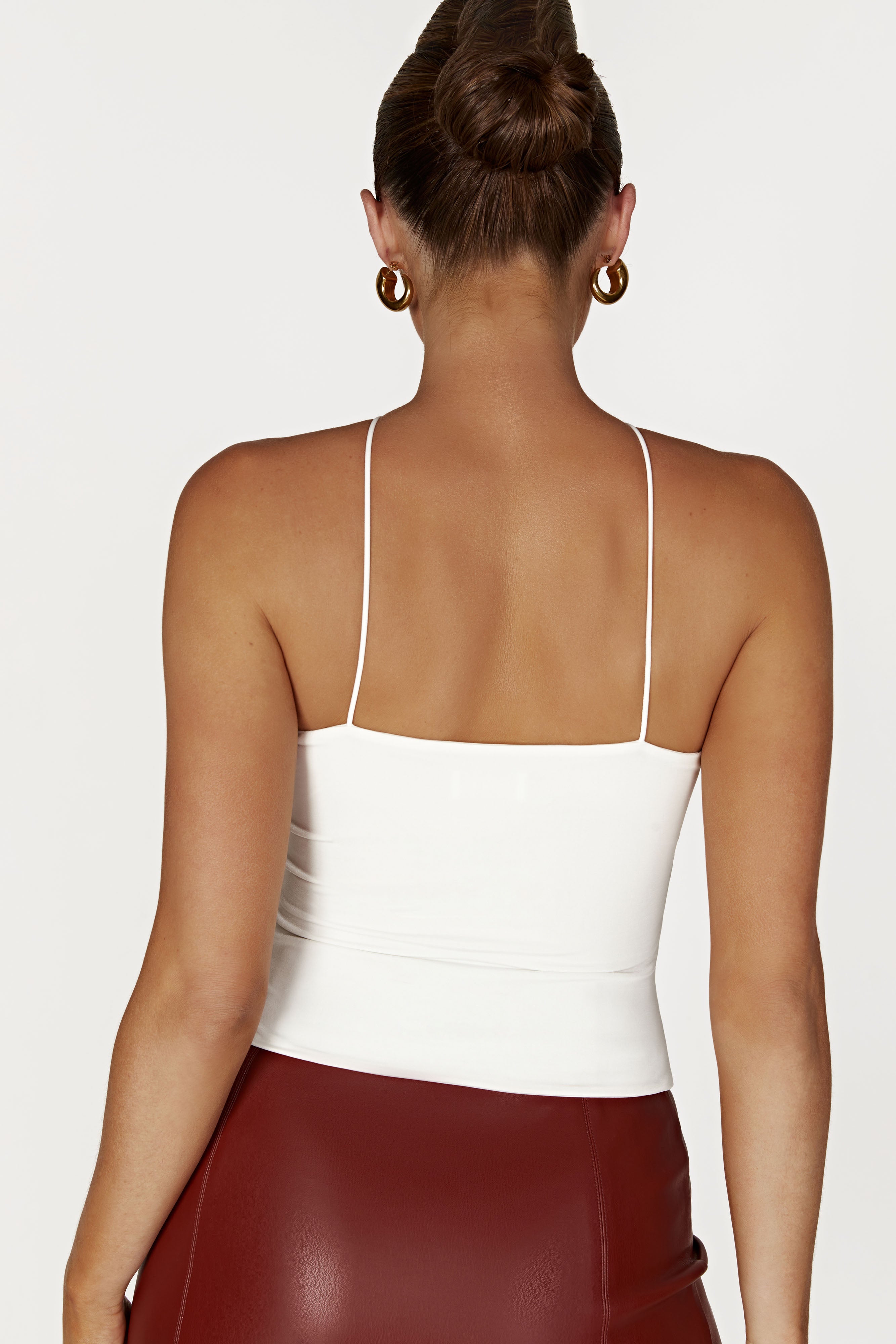 MESHKI Adeline Rose Halter Top - White