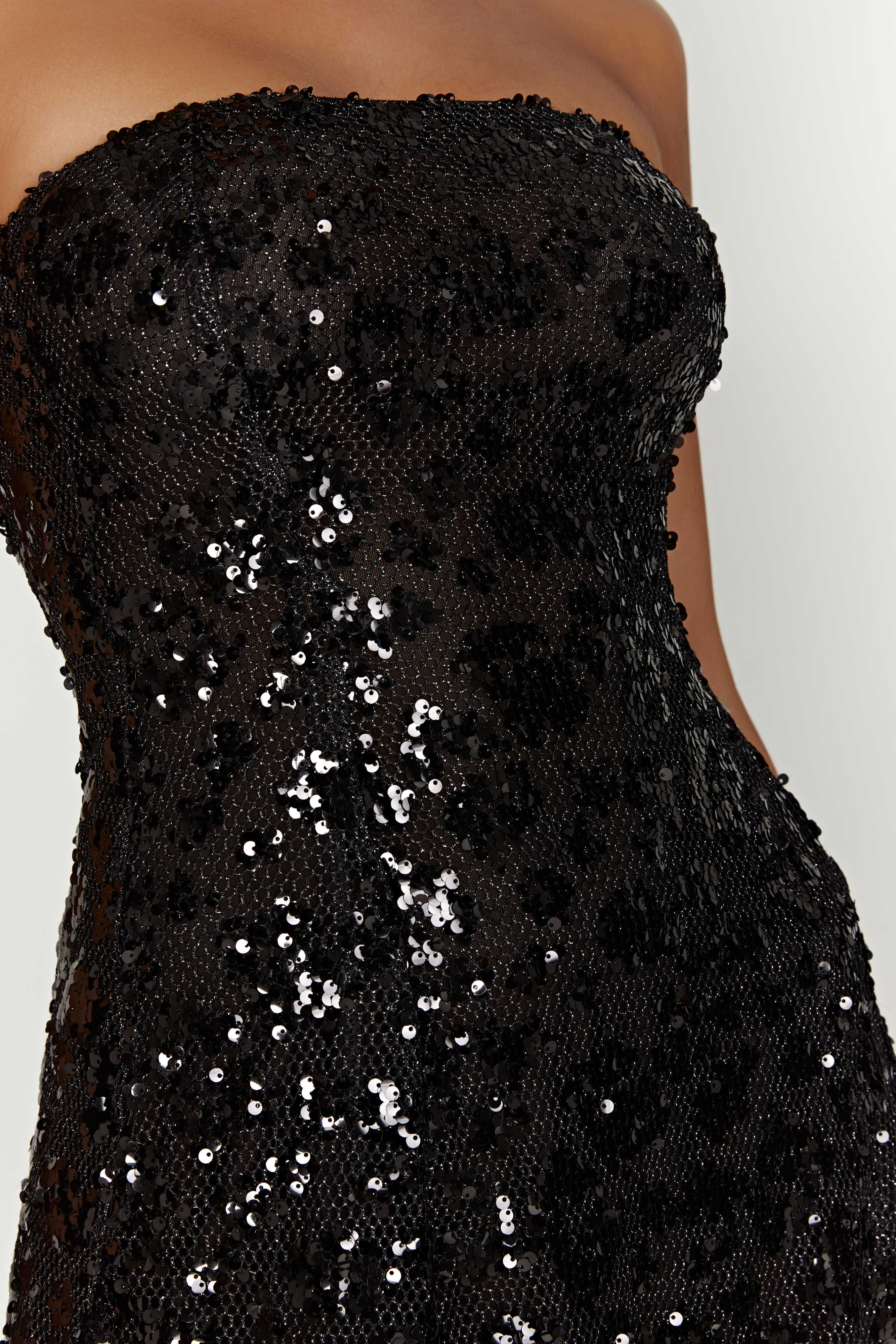 MESHKI Everleigh Strapless Sequin Mini Dress - Black