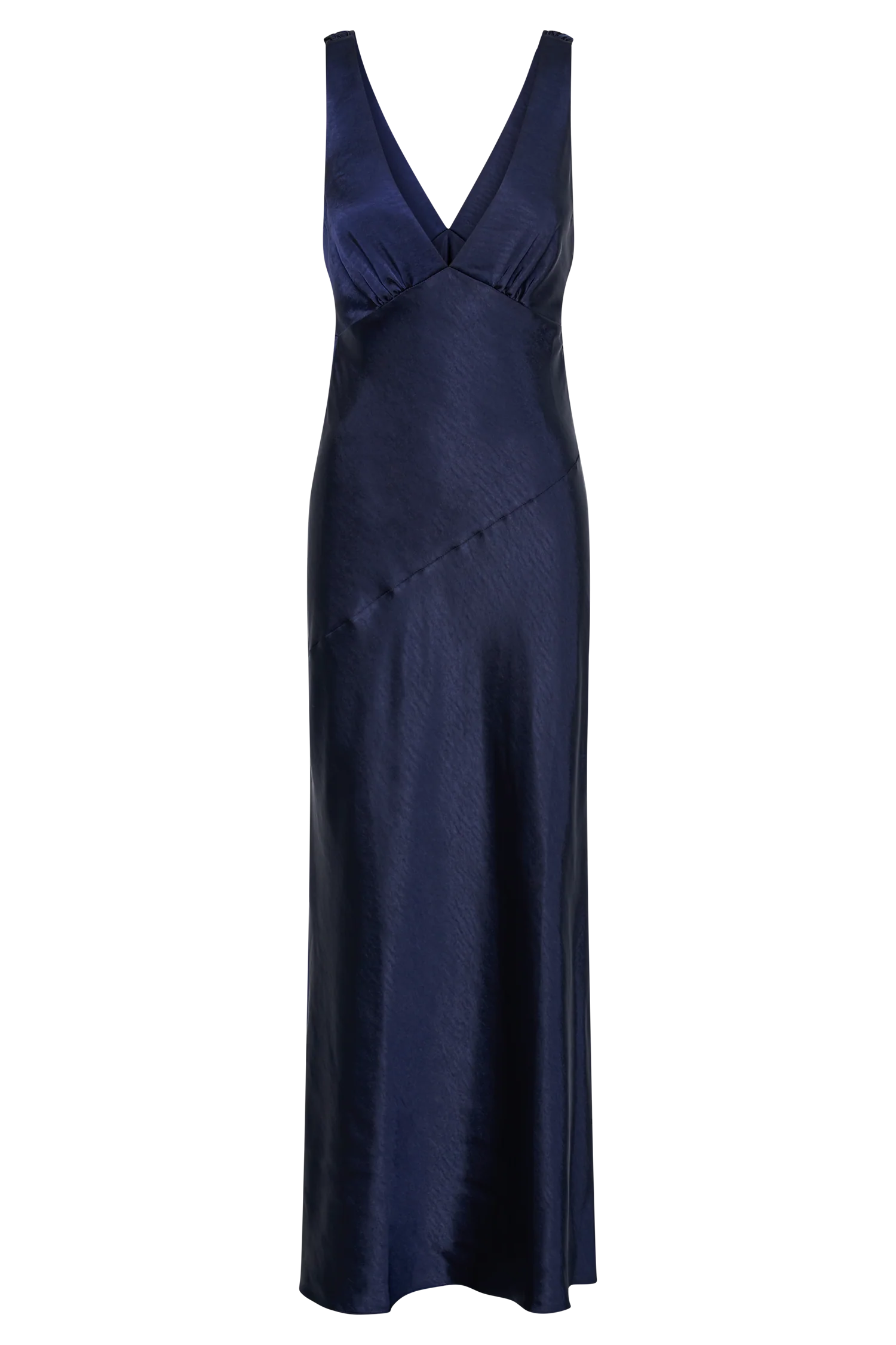 MESHKI Nadia Maxi Satin Dress With Back Cowl - Navy