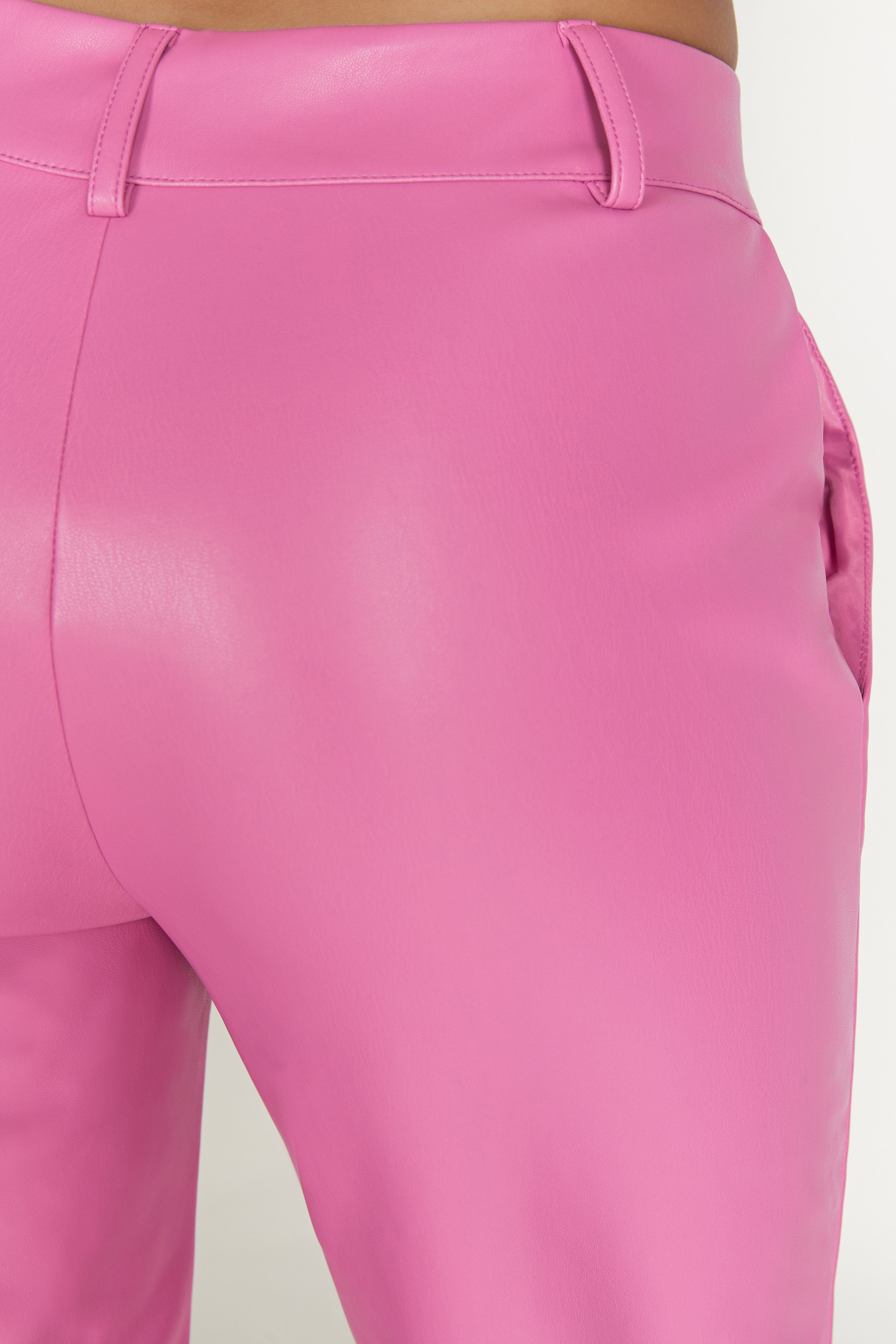 MESHKI Matilda Slouchy Low Rise Faux Leather Pant - Rose Pink