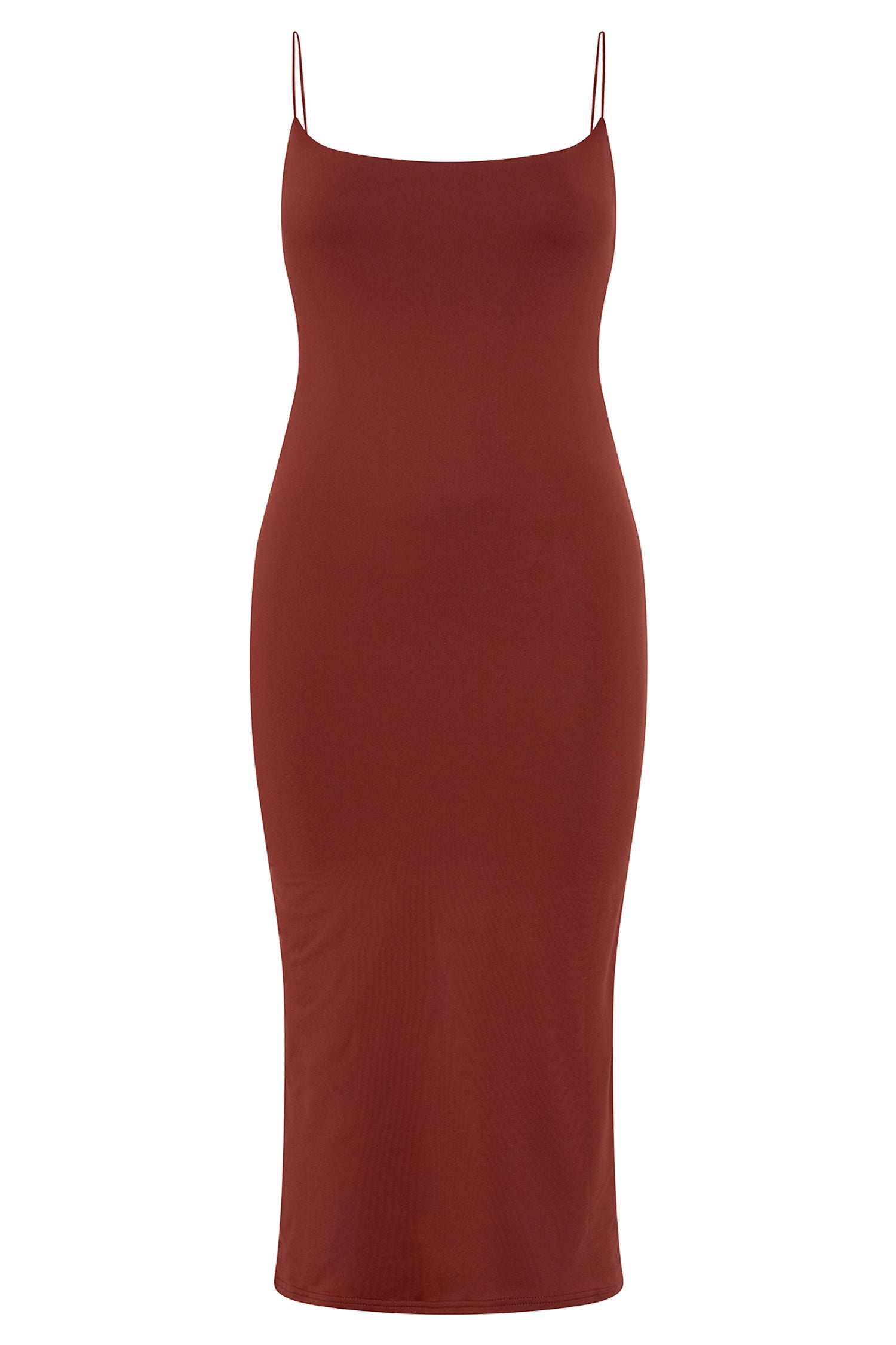 MESHKI Lexia Scoop Low Neck Midi Dress - Cherry Chocolate