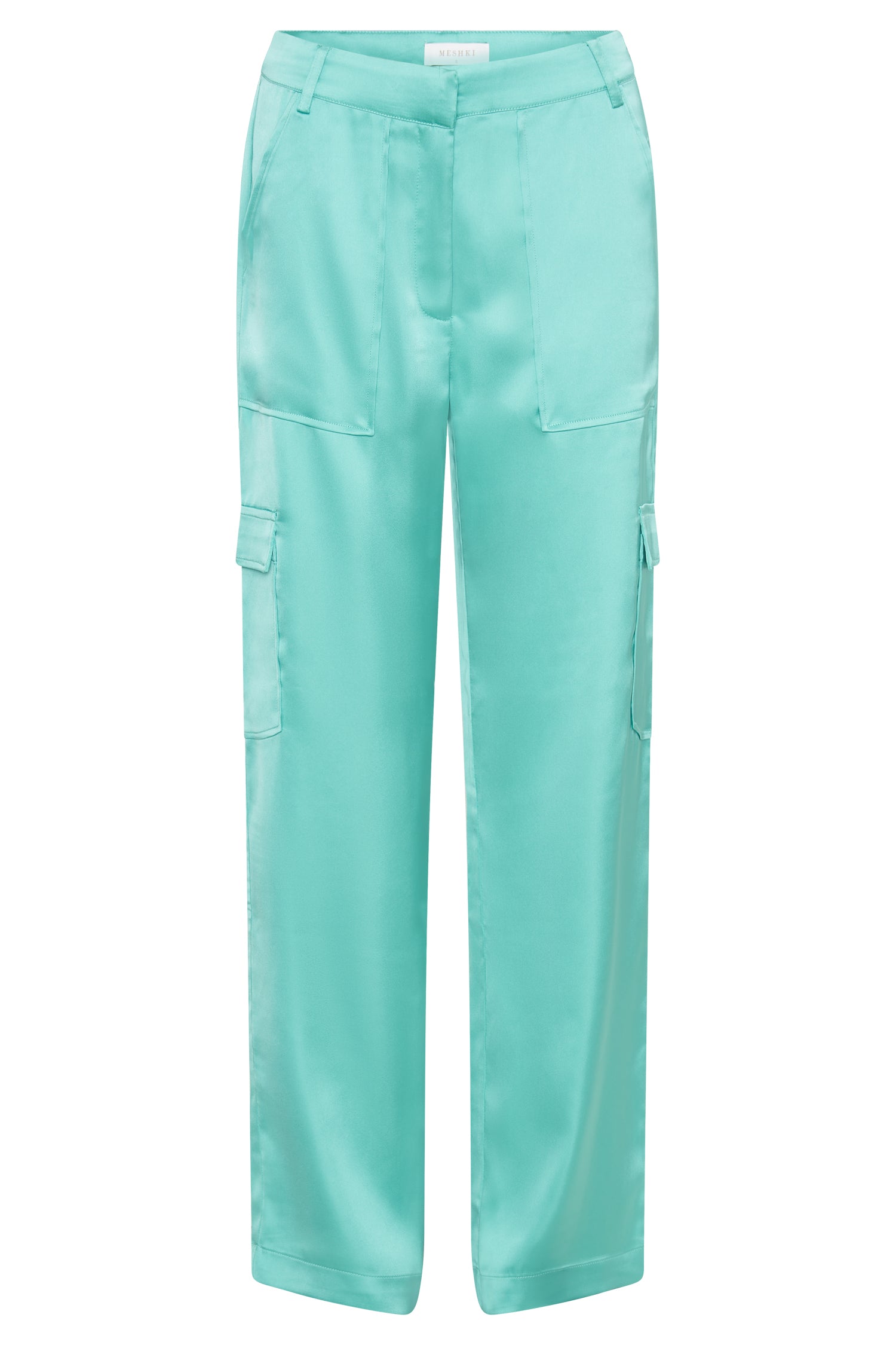 MESHKI Amaya Satin Cargo Pant - Mint