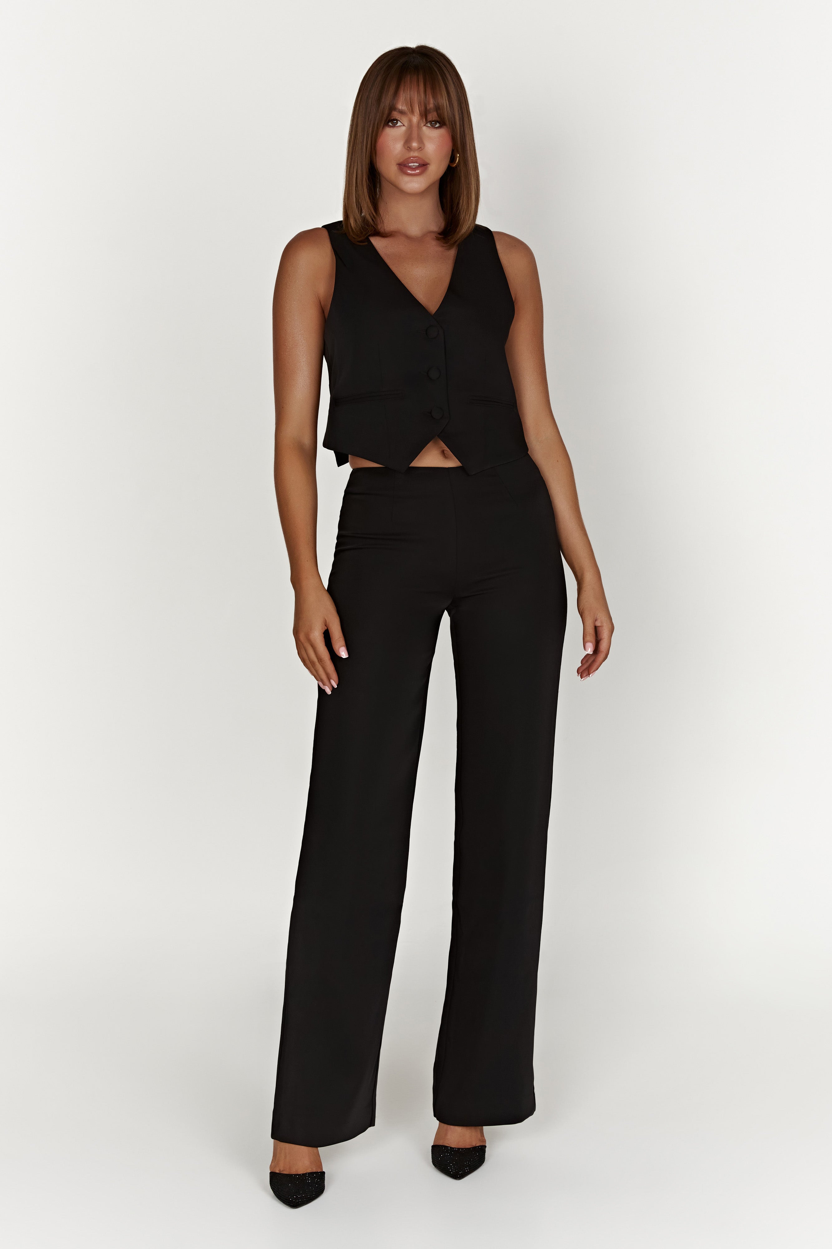 MESHKI Laurie Low Rise Suiting Pant - Black