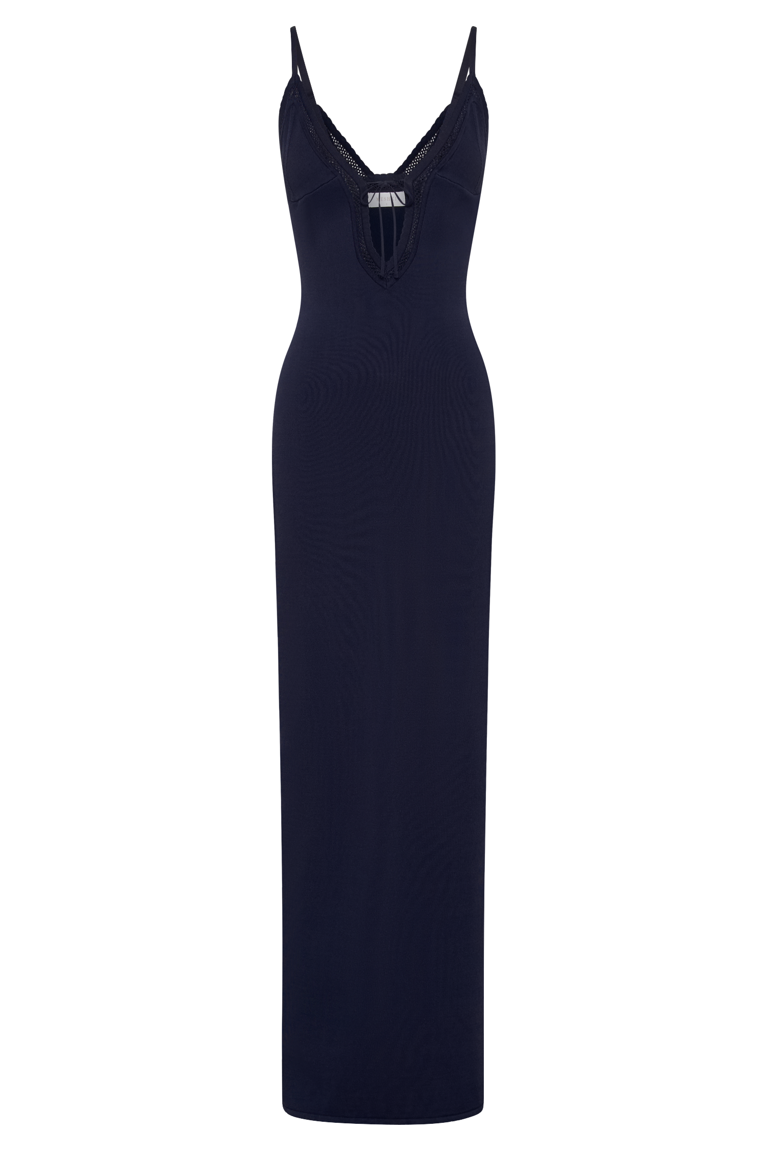 MESHKI Maia Pointelle Knit Maxi Dress - Navy