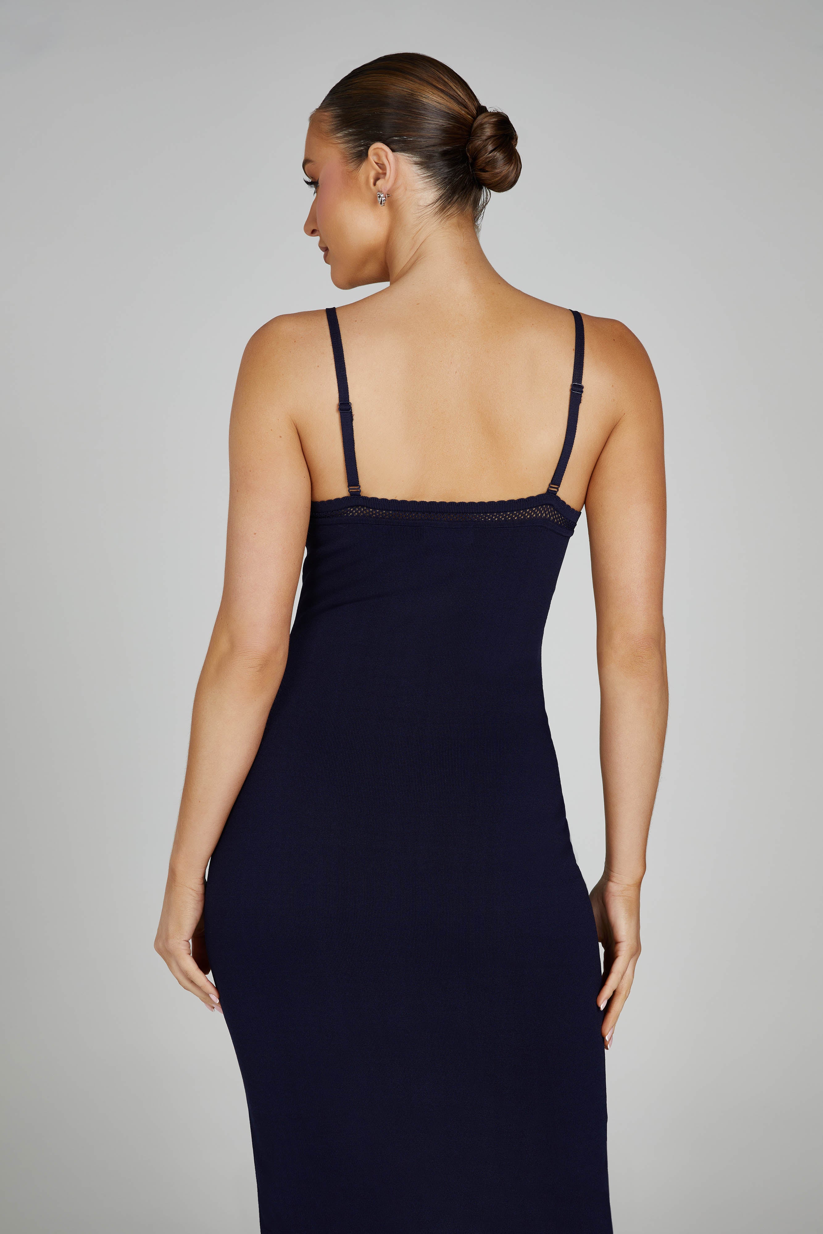 MESHKI Maia Pointelle Knit Maxi Dress - Navy