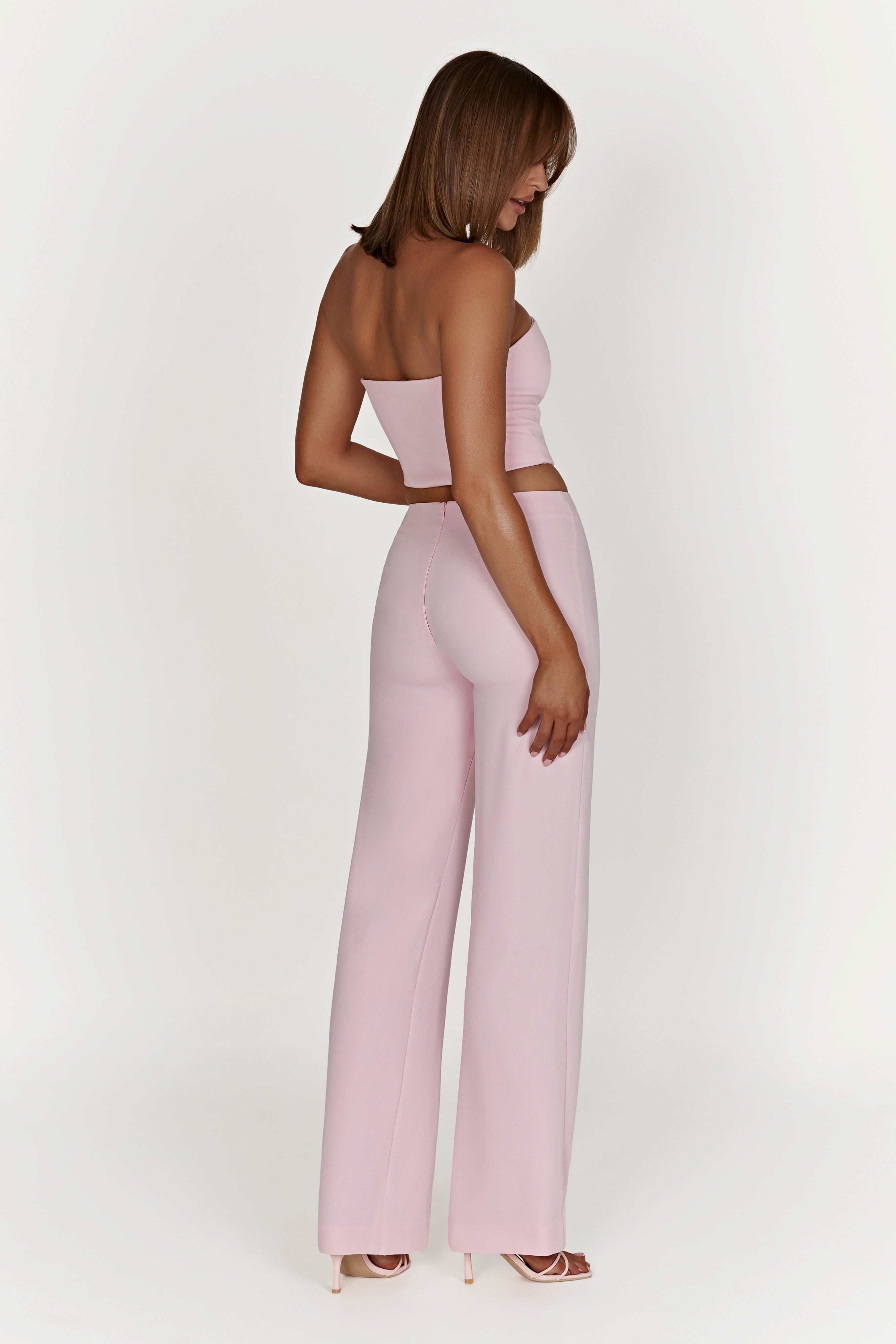 MESHKI Laurie Low Rise Suiting Pant - Blush Pink