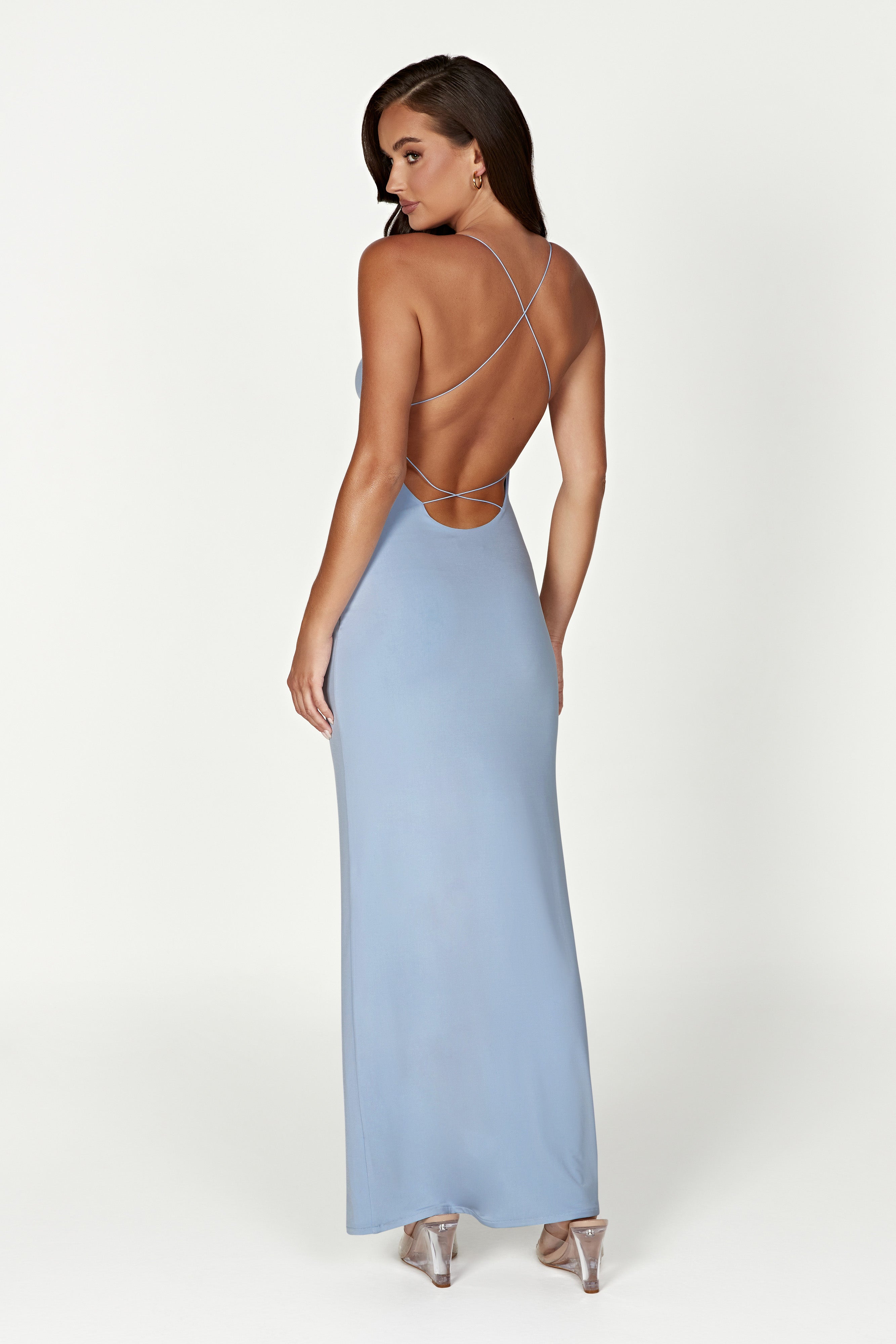 MESHKI Sinead Twist Maxi Dress - Powder Blue