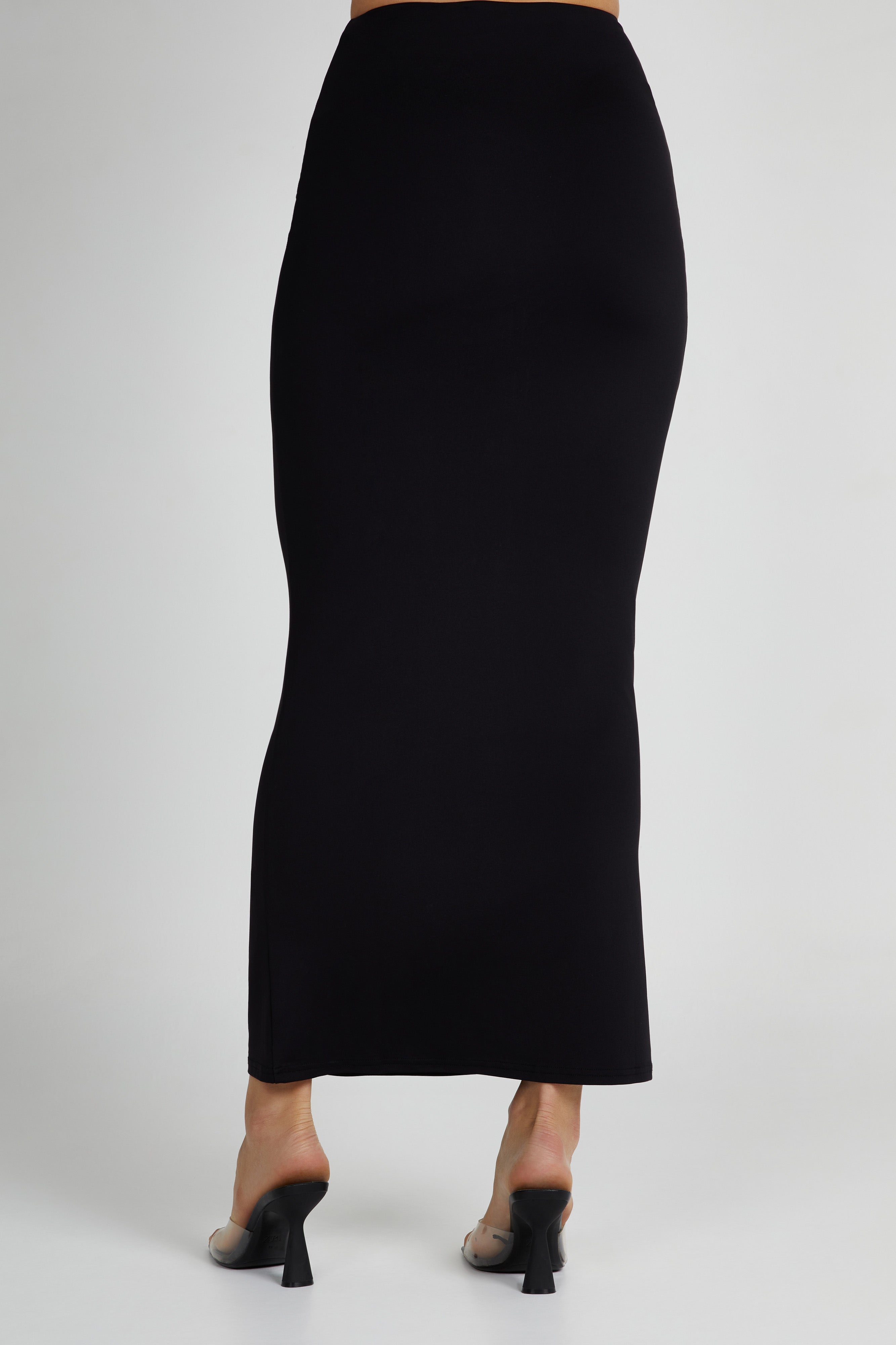 MESHKI Olympia Recycled Nylon Fishtail Maxi Skirt - Black