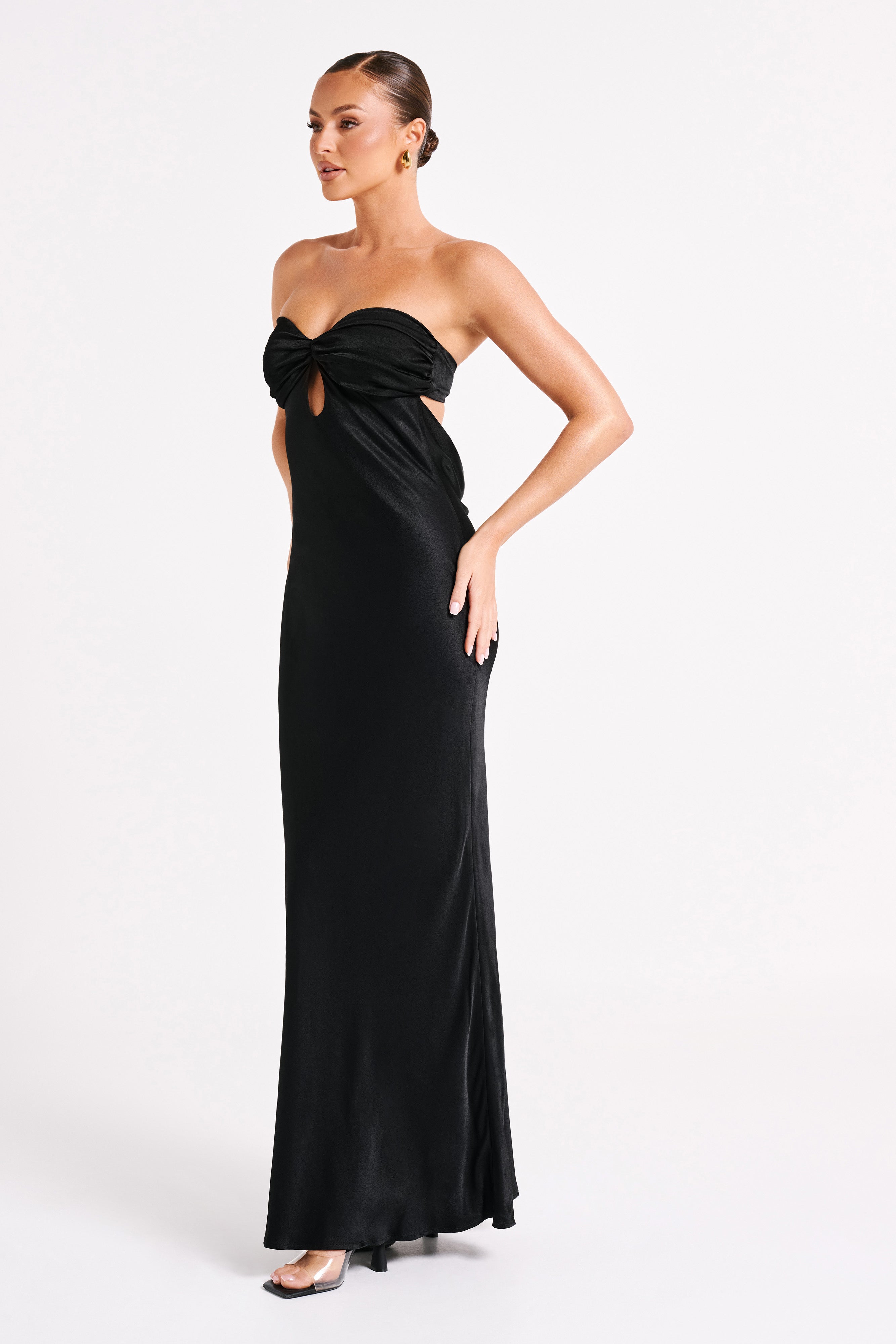MESHKI Antonella Strapless Keyhole Maxi Dress - Black