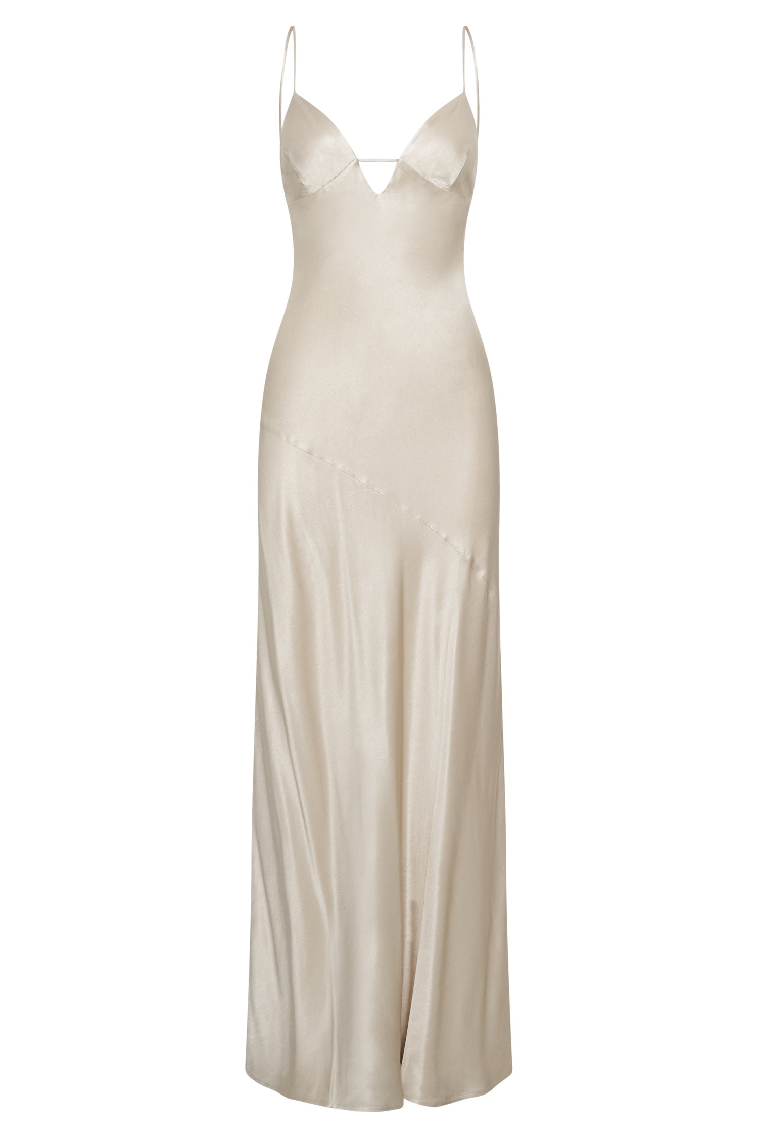 MESHKI Cora Tie Back Maxi Slip Dress - Champagne