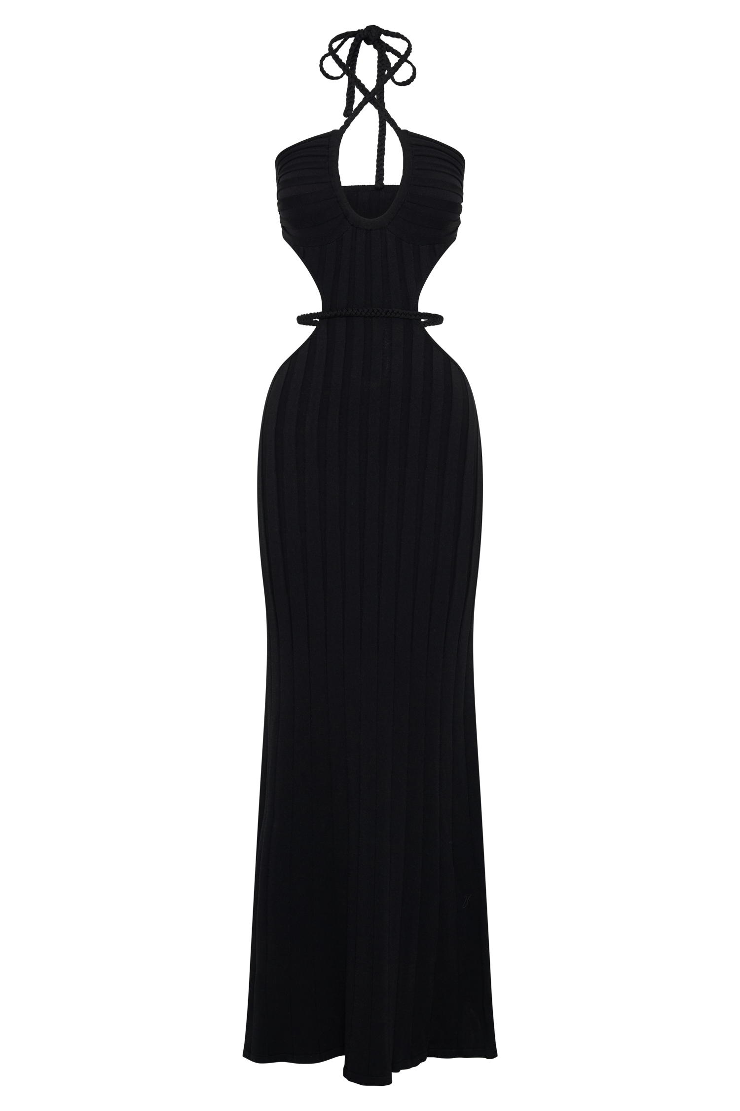 MESHKI Minerva Cut Out Knit Maxi Dress - Black