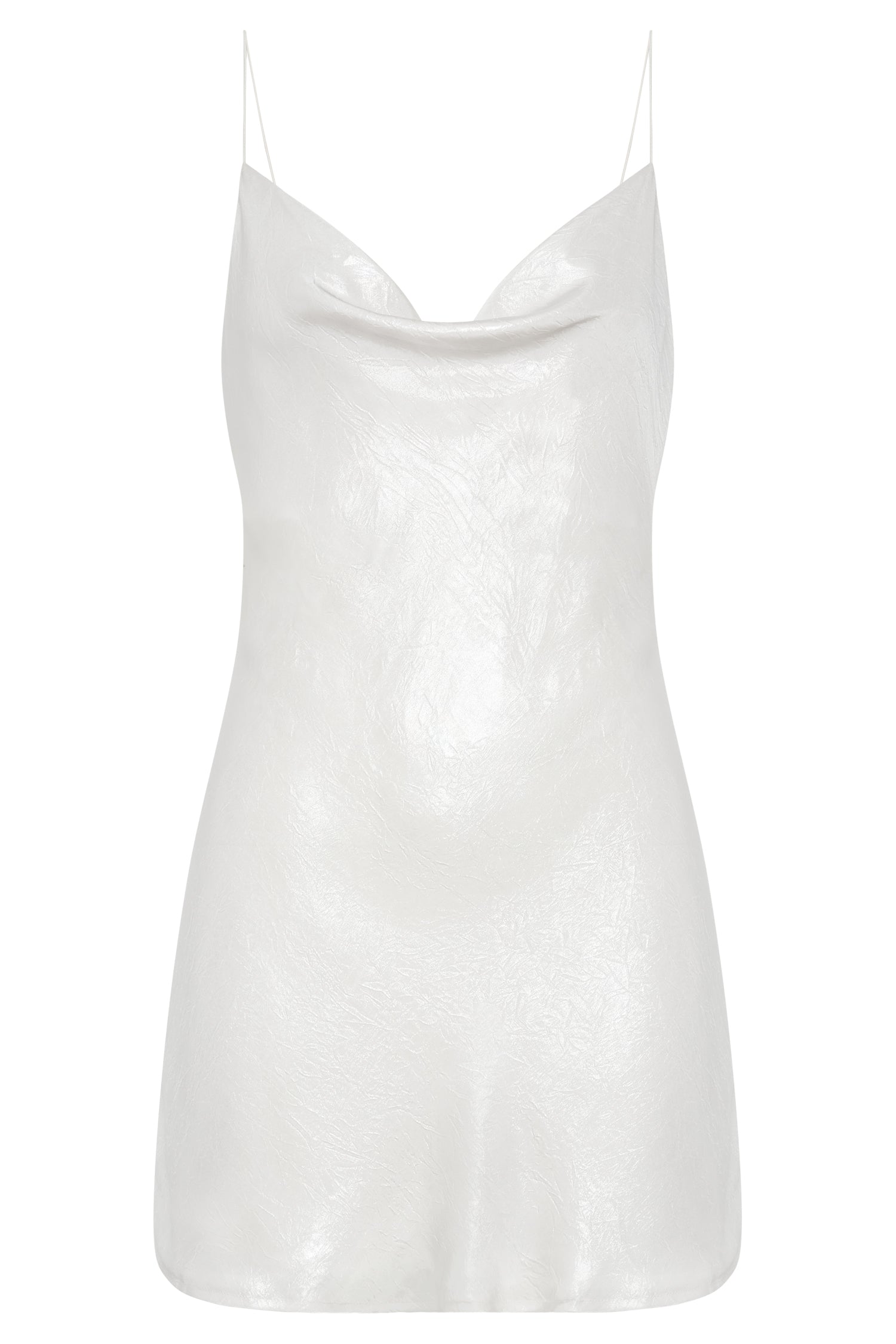 Rhea Cowl Mini Dress - Pearl