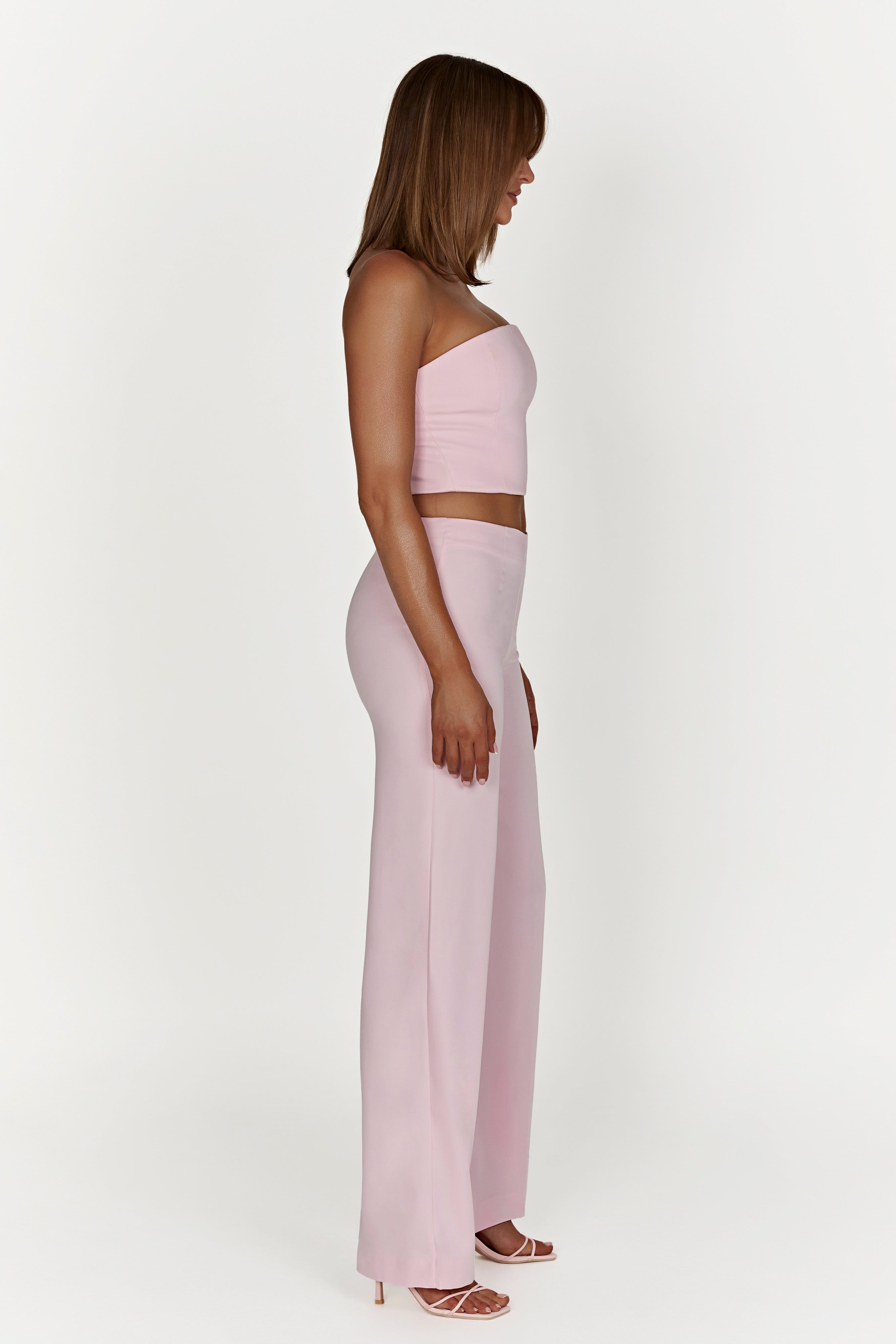 MESHKI Laurie Low Rise Suiting Pant - Blush Pink