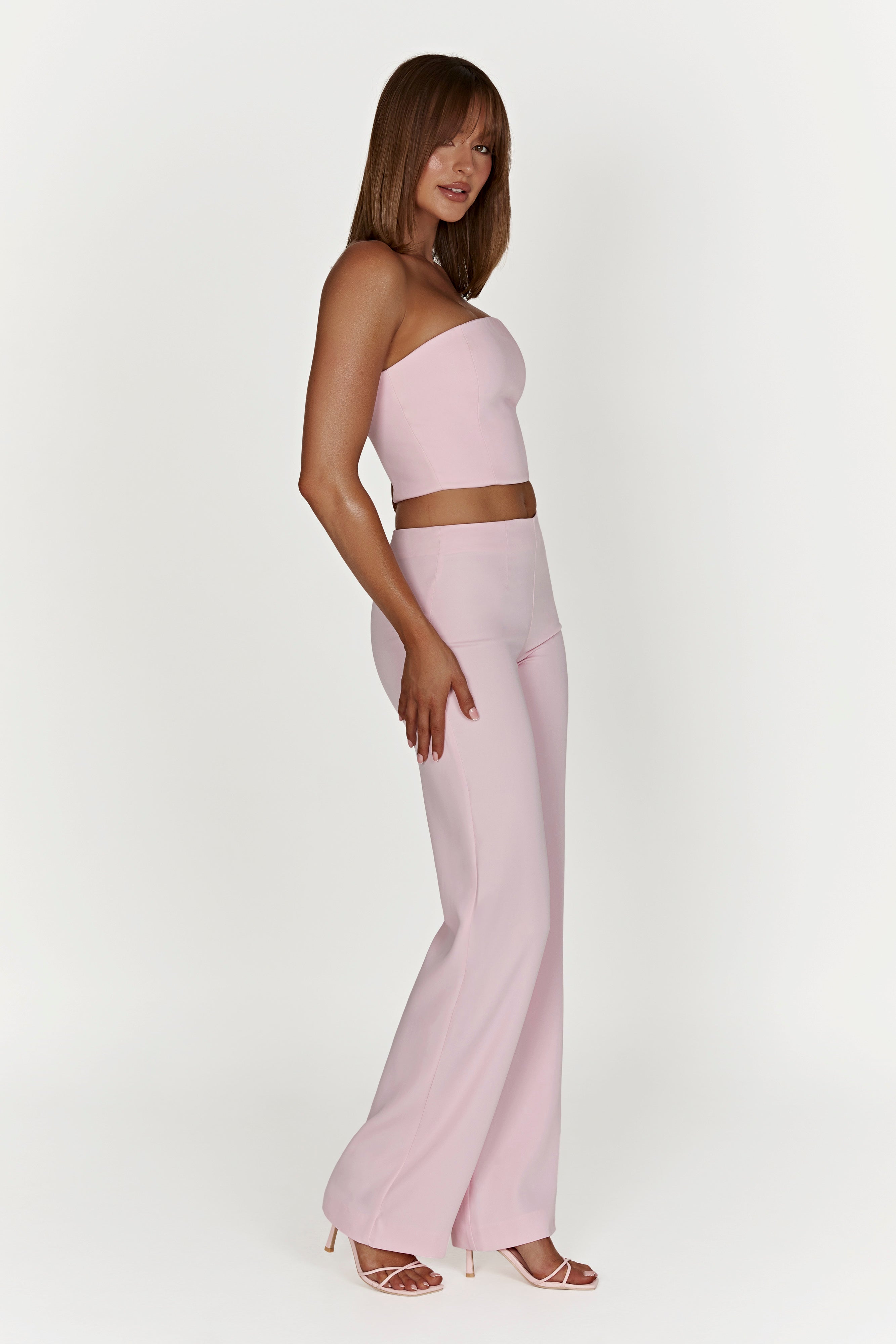 MESHKI Laurie Low Rise Suiting Pant - Blush Pink