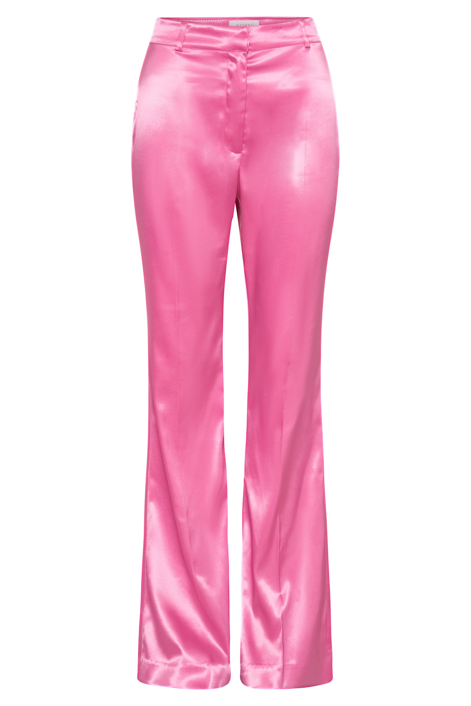 MESHKI Maeva Satin Flared Pants - Bubblegum Pink