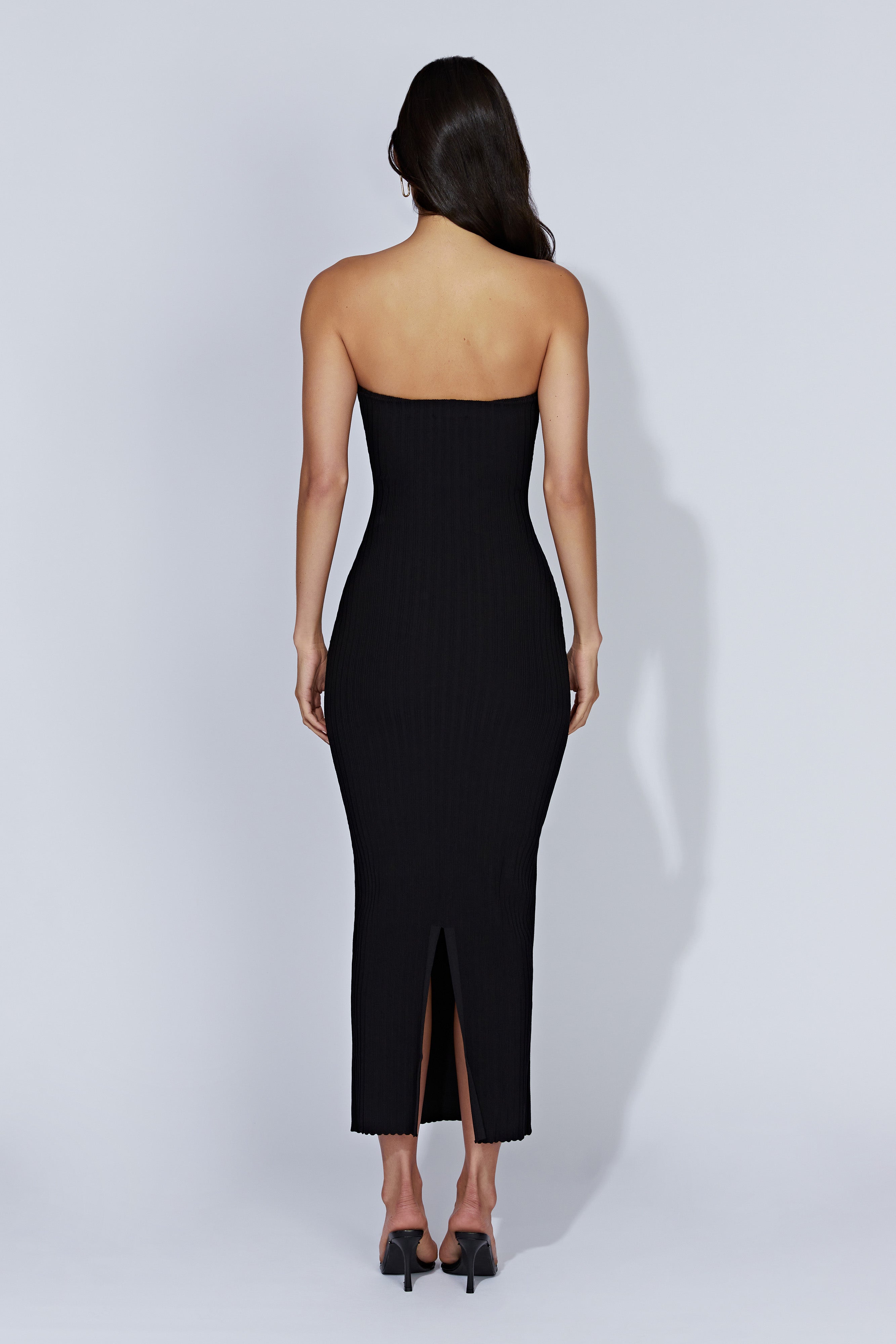 Imani Strapless Knit Maxi Dress - Black
