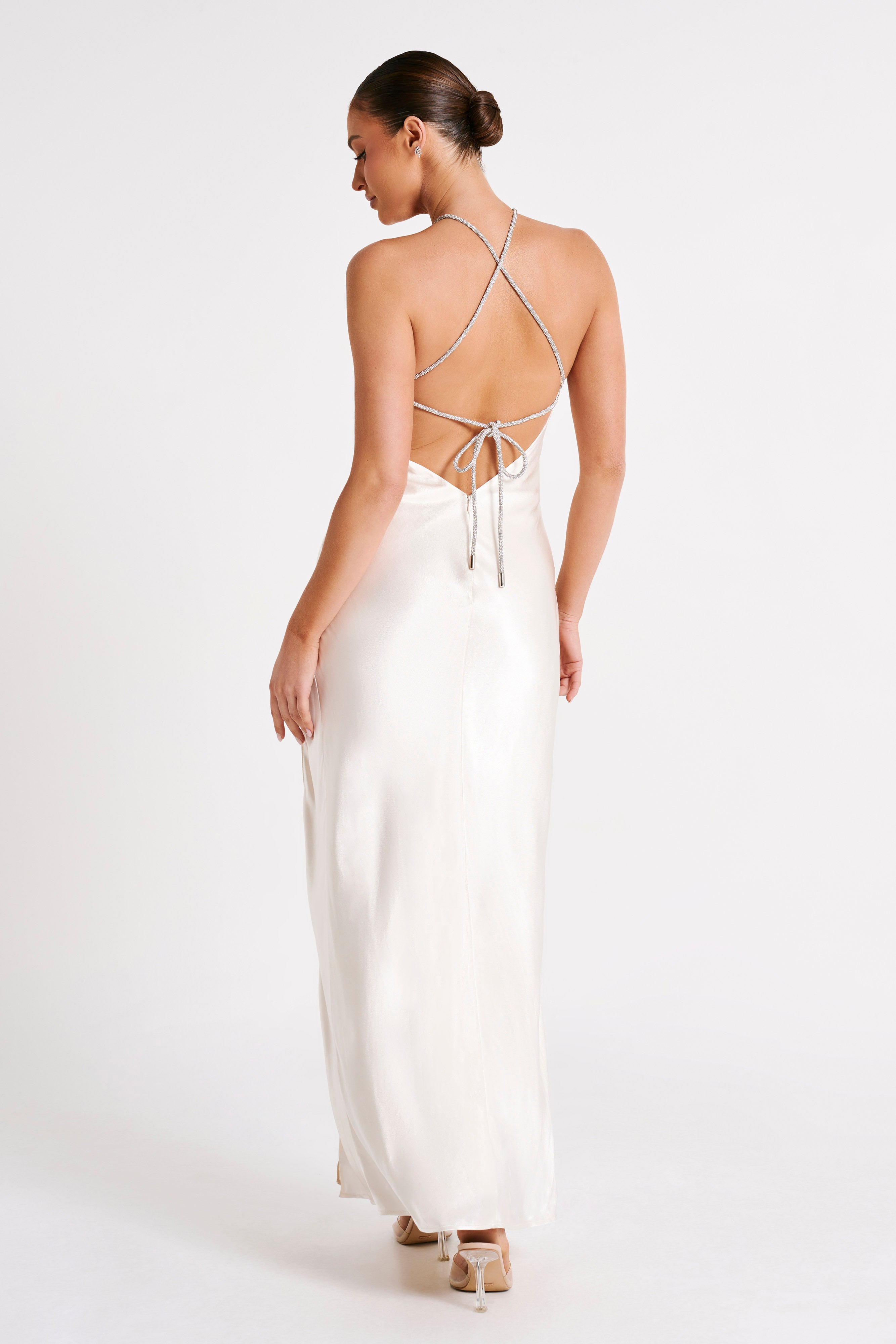 MESHKI Louise Diamante Rope Maxi Dress - Ivory