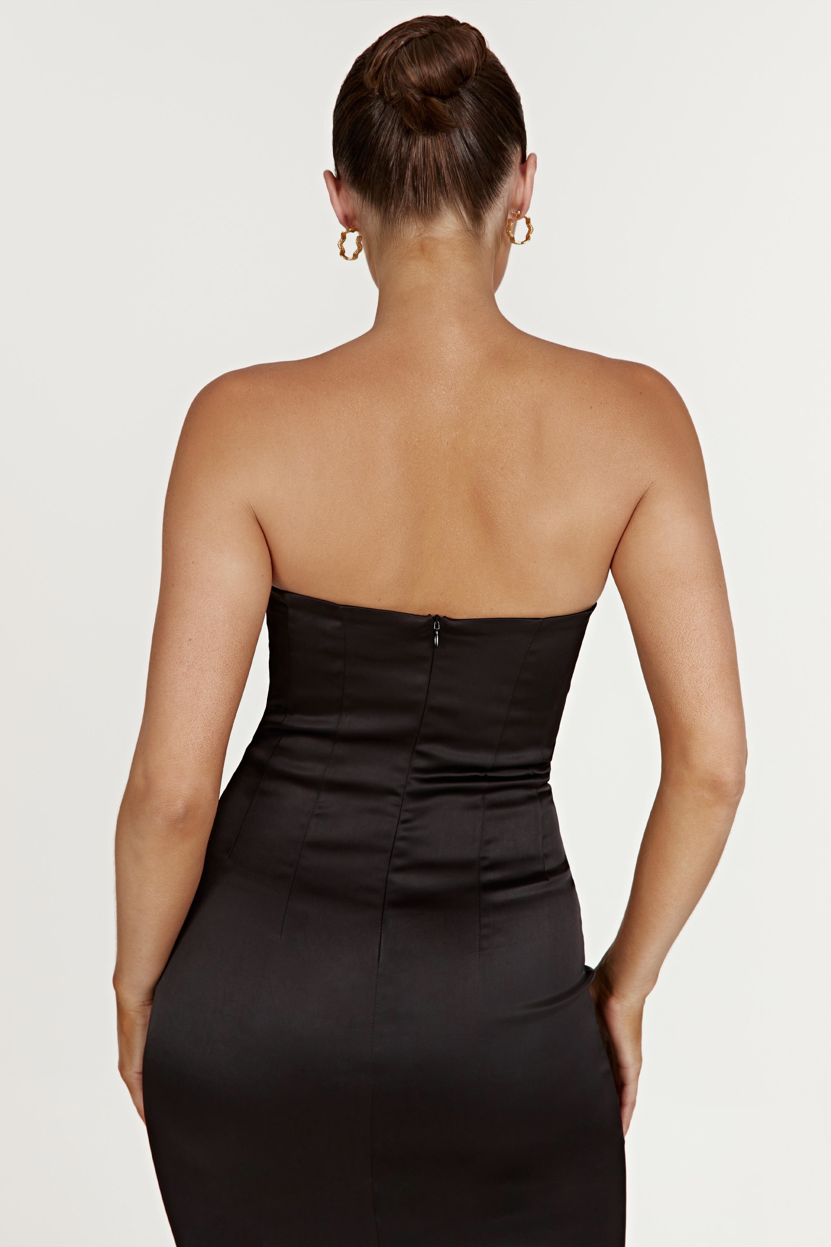 MESHKI Bryony Cupped Bodycon Midi Dress - Black