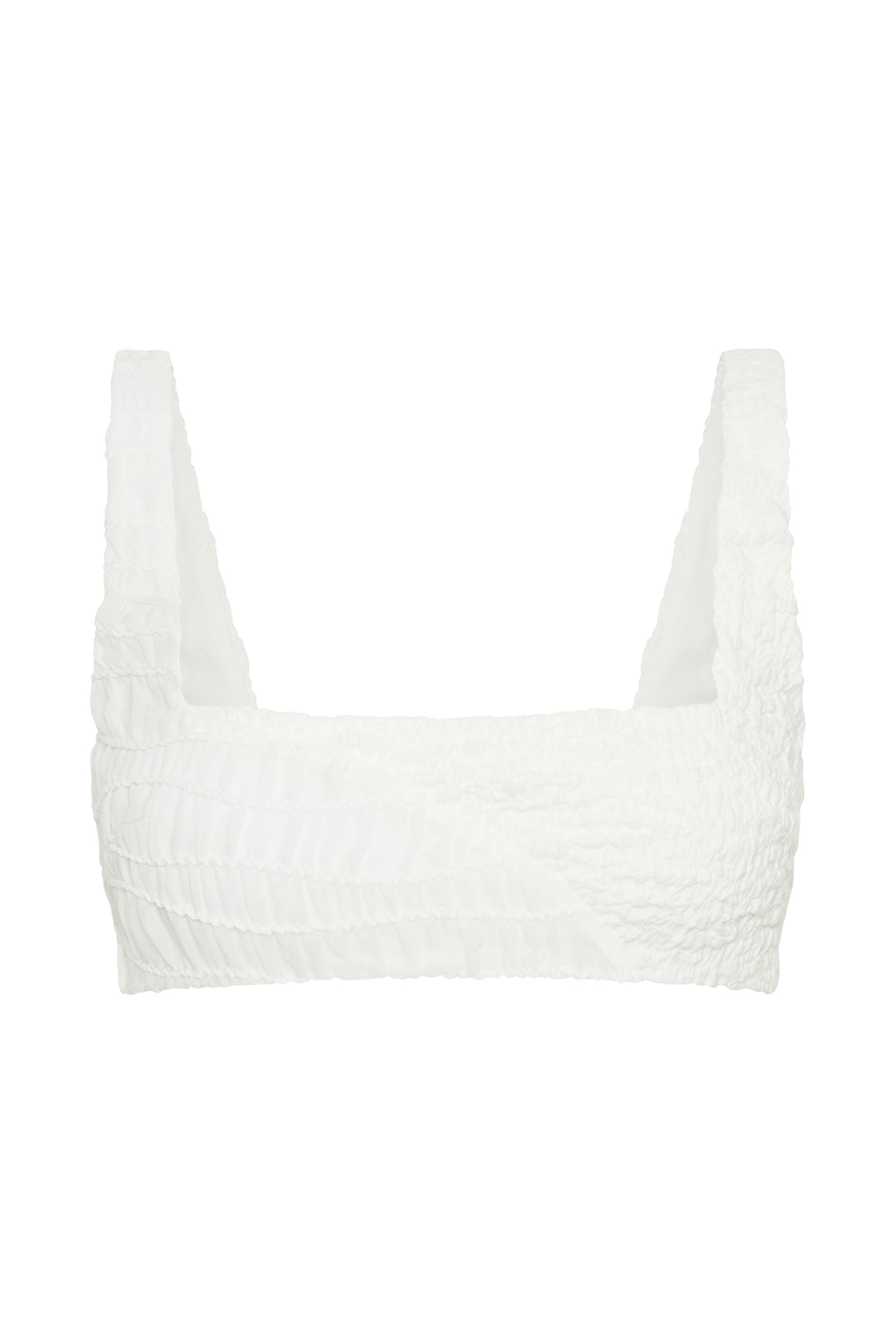 MESHKI Nyah Textured Crop Top - White