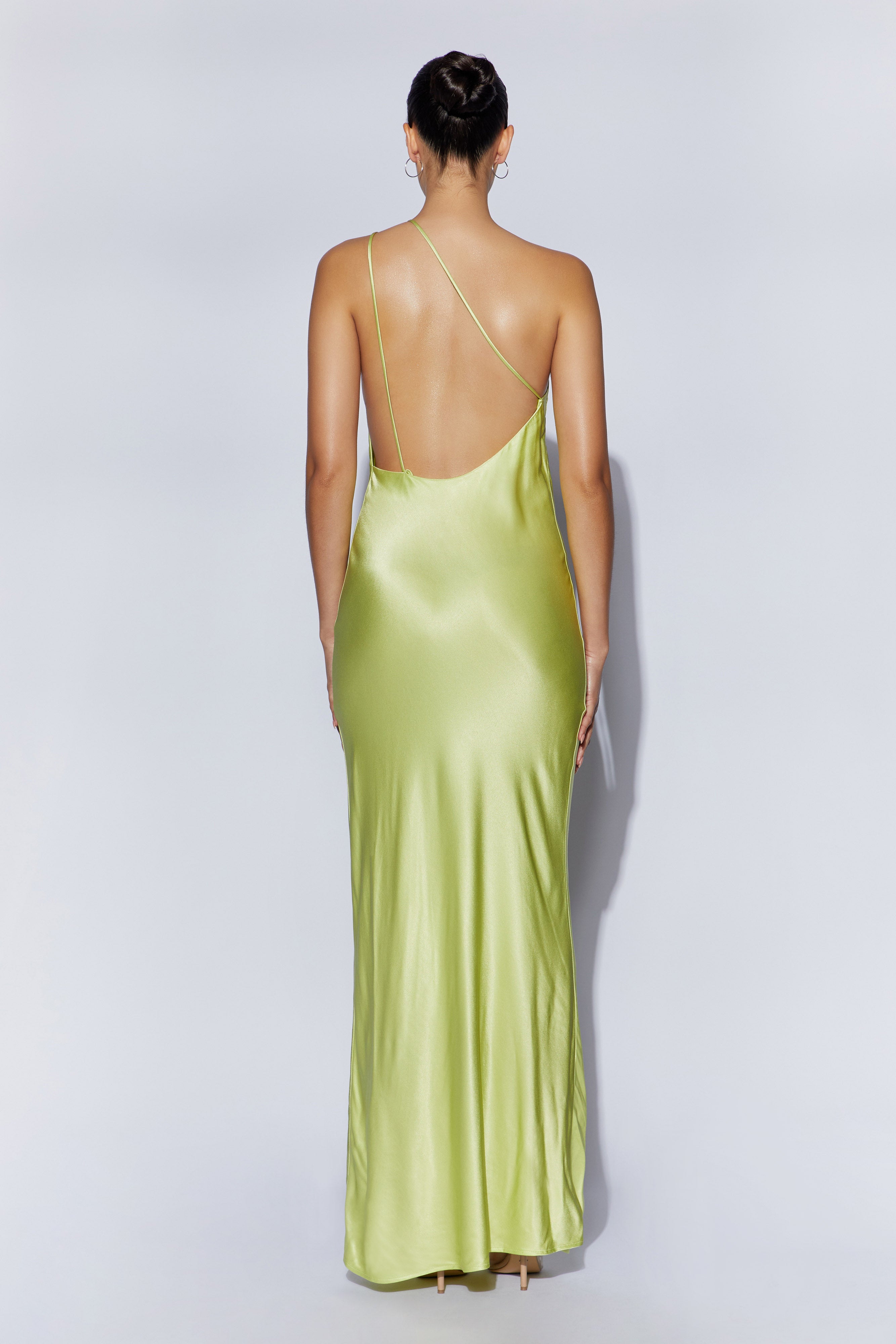 MESHKI Alena One Shoulder Maxi Dress - Pistachio Green