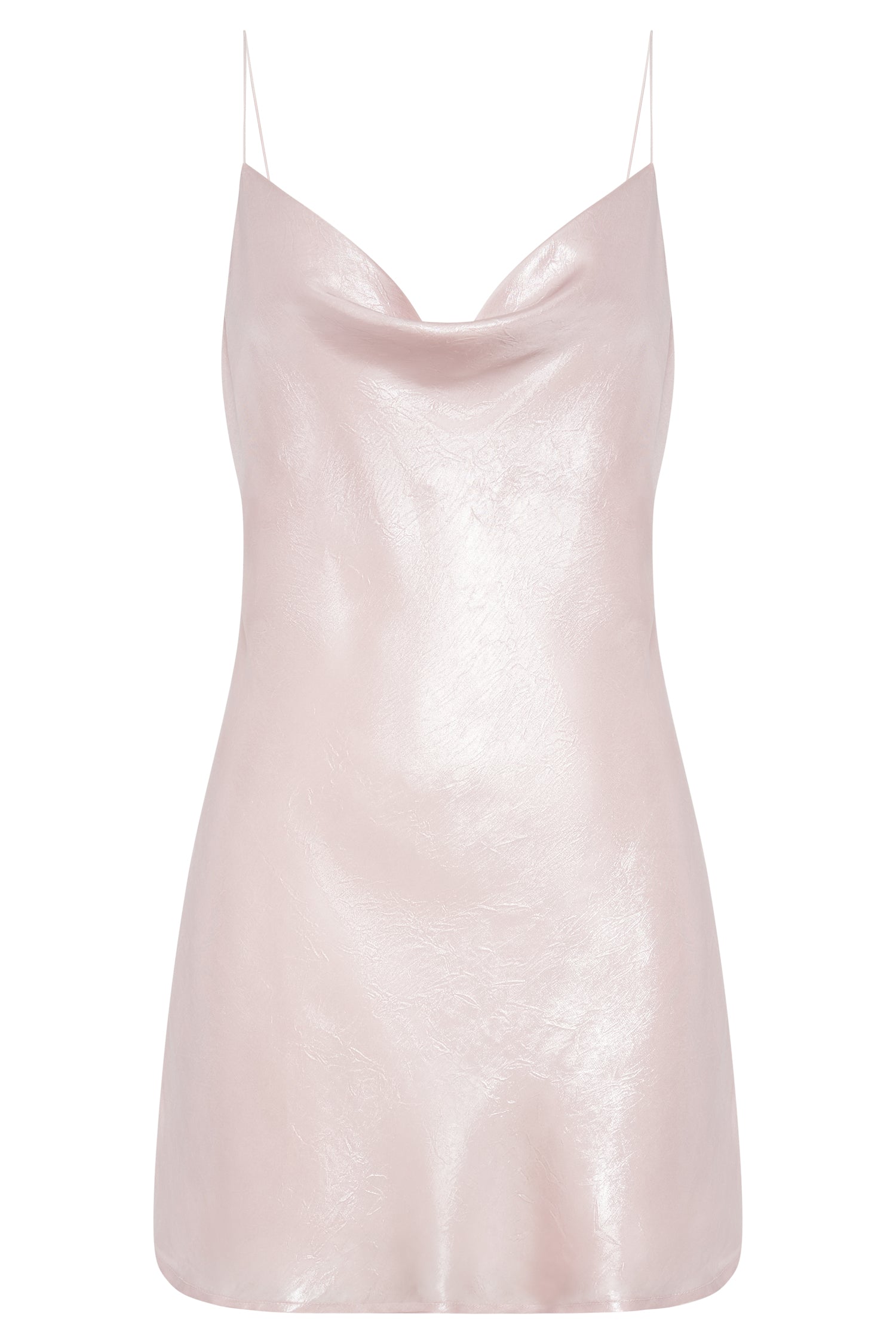 Rhea Cowl Mini Dress - Blush Pink