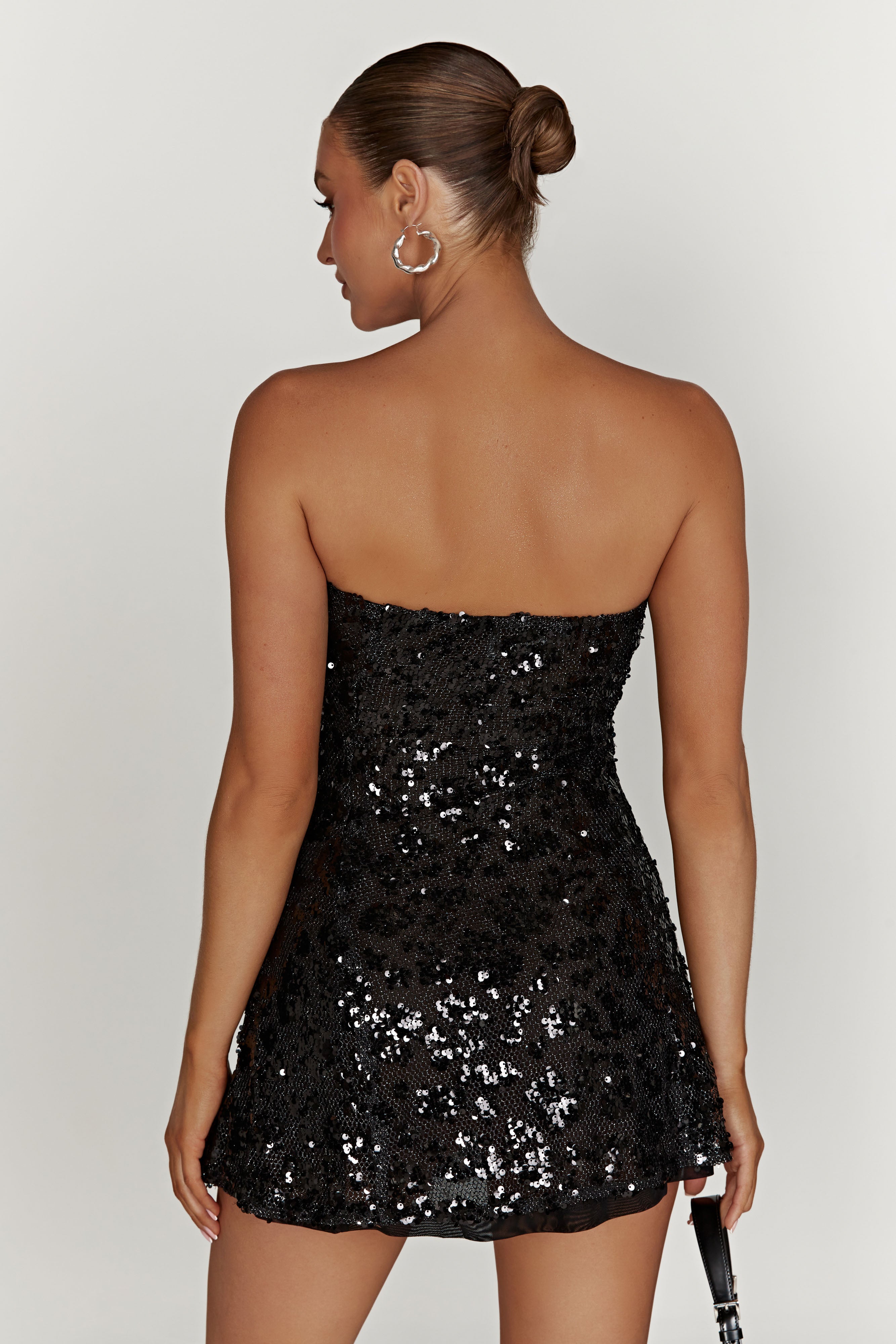 MESHKI Everleigh Strapless Sequin Mini Dress - Black