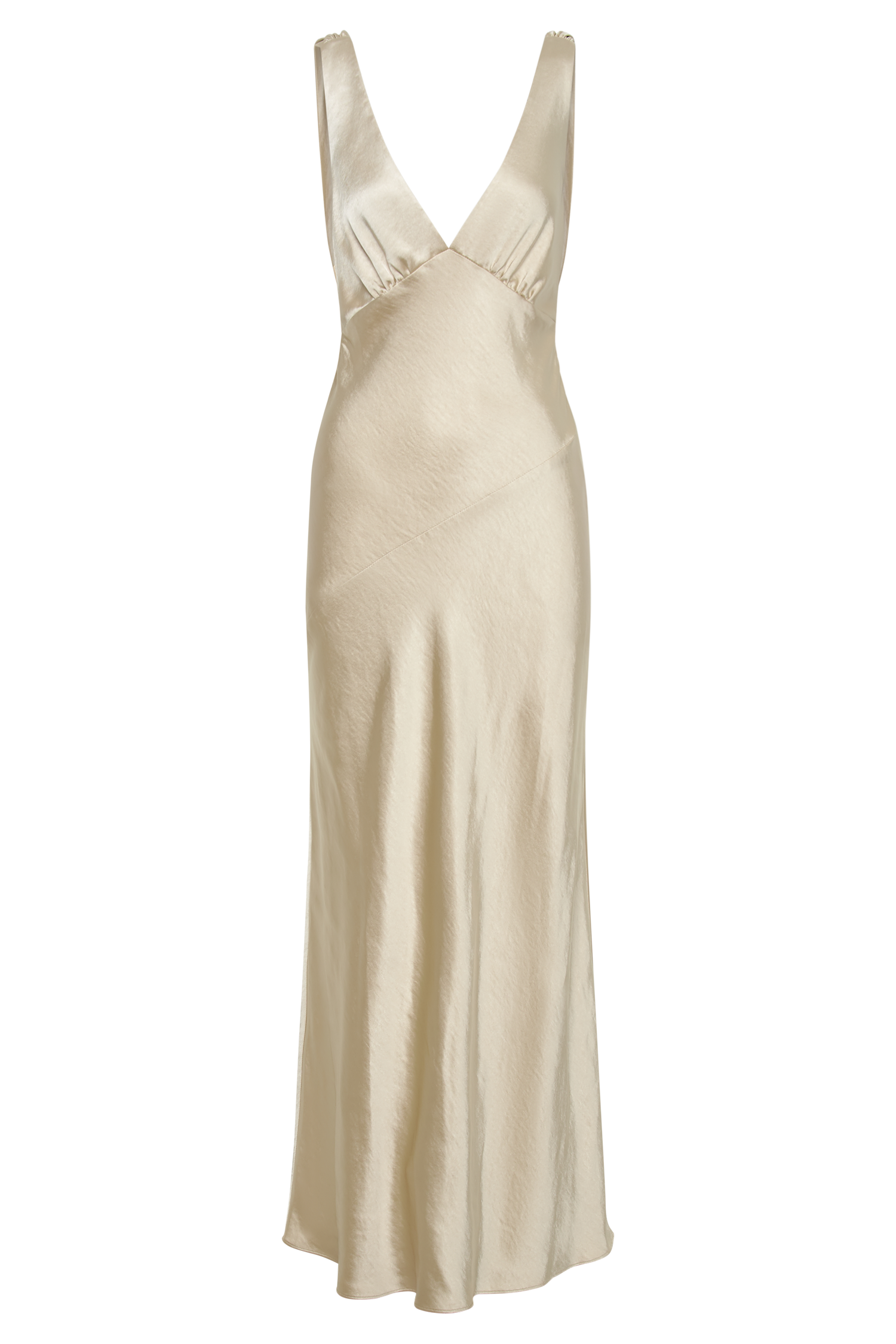 MESHKI Nadia Maxi Satin Dress With Back Cowl - Gold