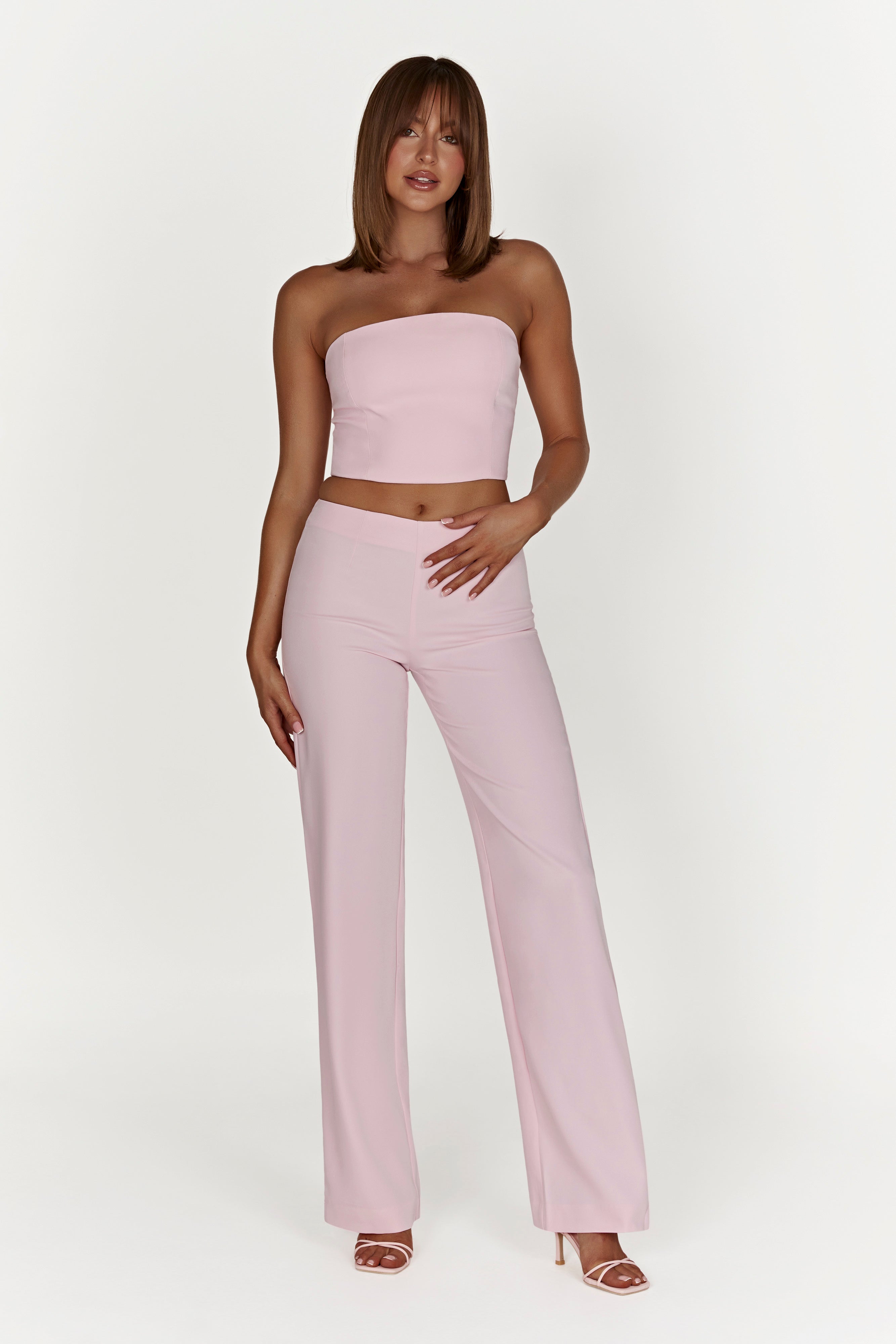 MESHKI Laurie Low Rise Suiting Pant - Blush Pink