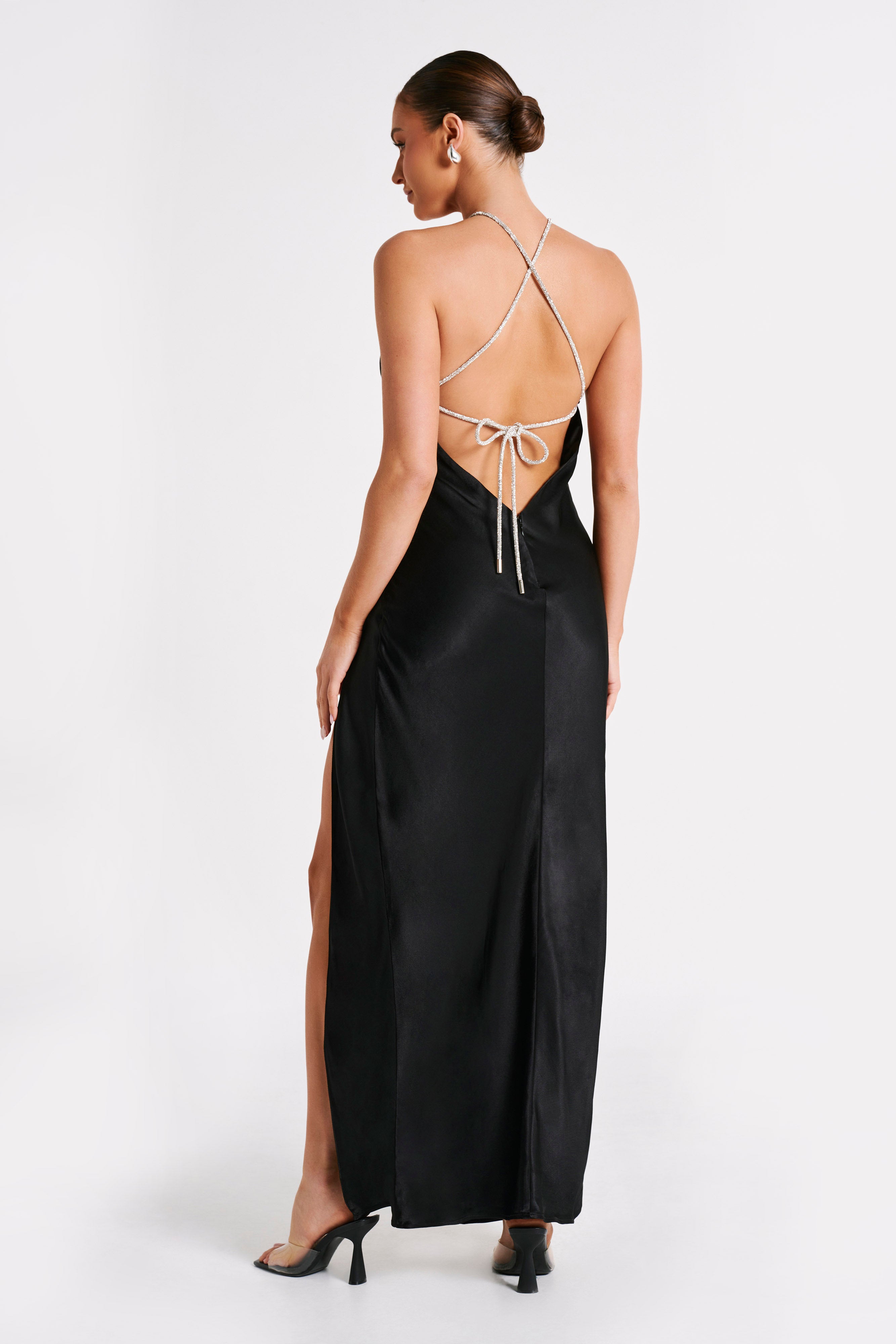 MESHKI Louise Diamante Rope Maxi Dress - Black