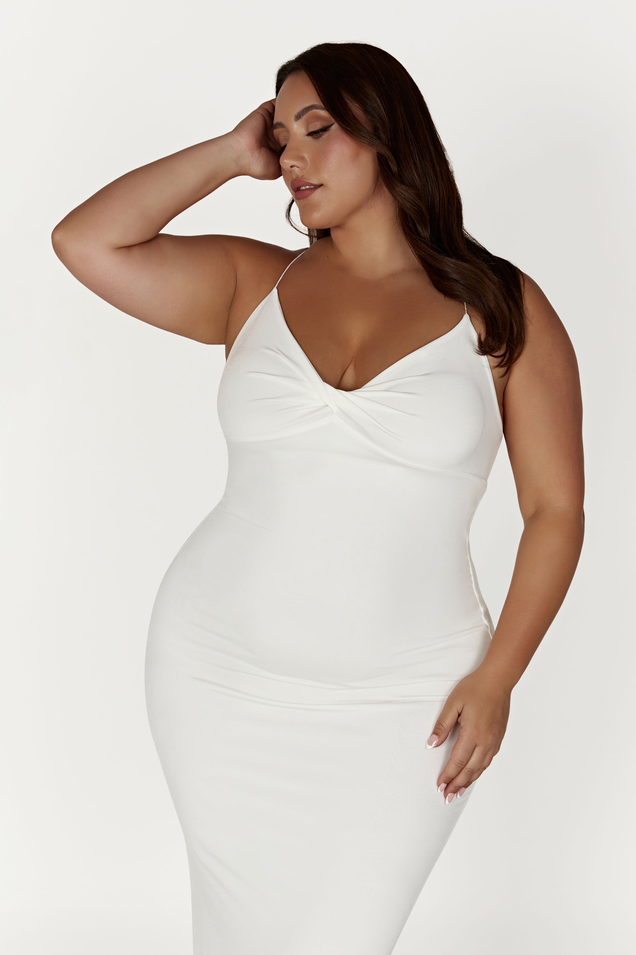 MESHKI Sinead Twist Maxi Dress - White